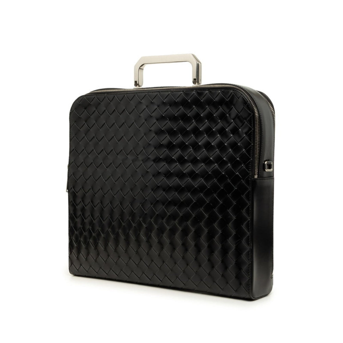 Bottega Veneta Intrecciato Black Leather Briefcase (Pre-Owned)