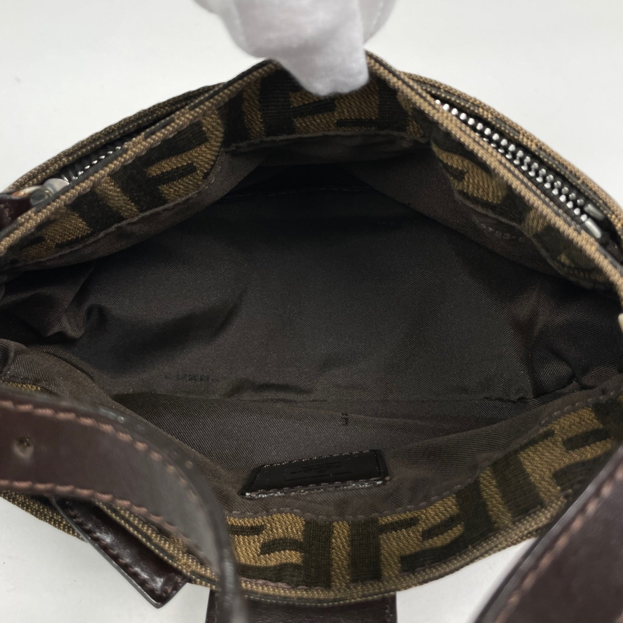 Fendi Brown Canvas Leather Handbag (Pre-Owned)