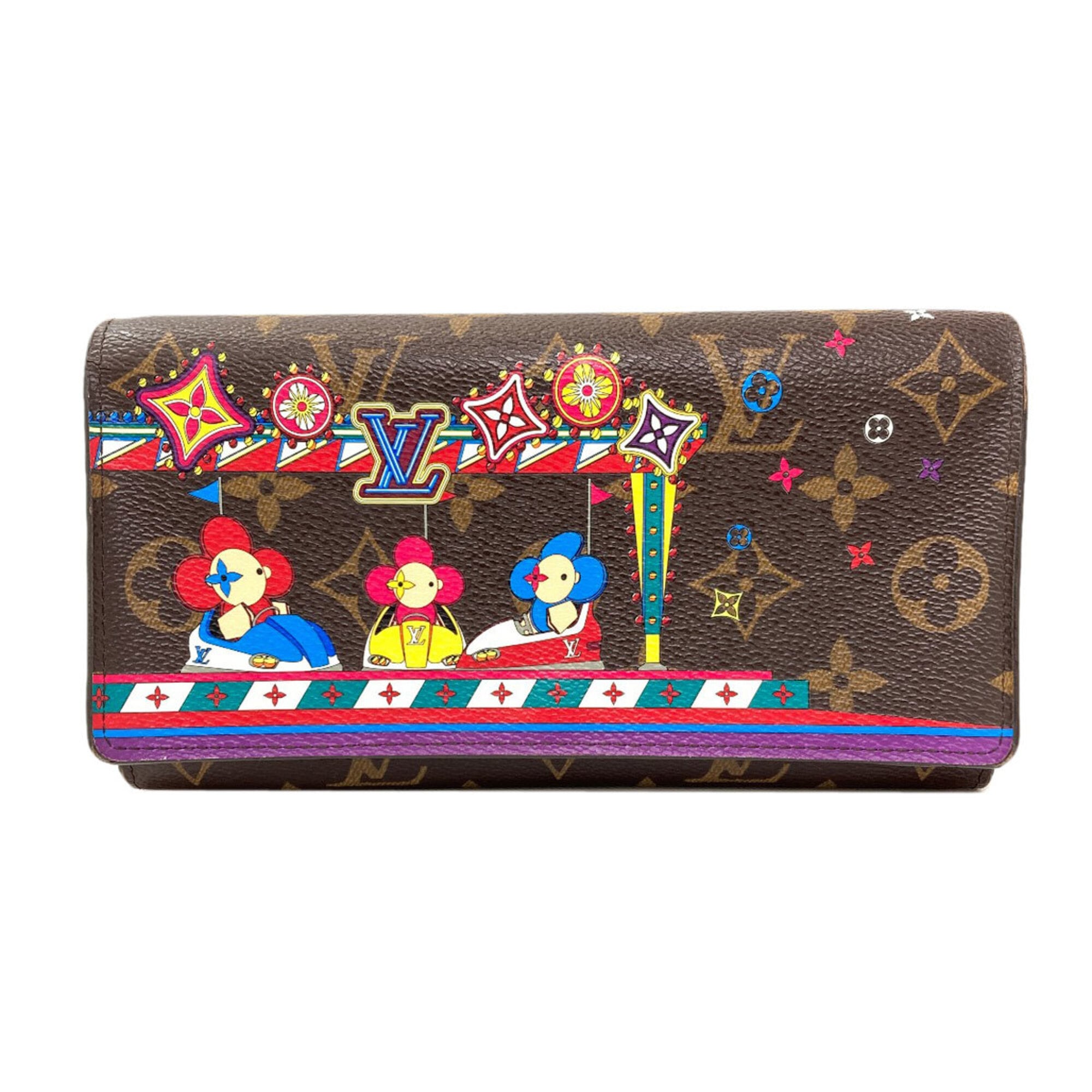 Louis Vuitton Monogram Coquelicots Monogram Monogram Canvas Long Wallet (Bi-Fold) (Pre-Owned)