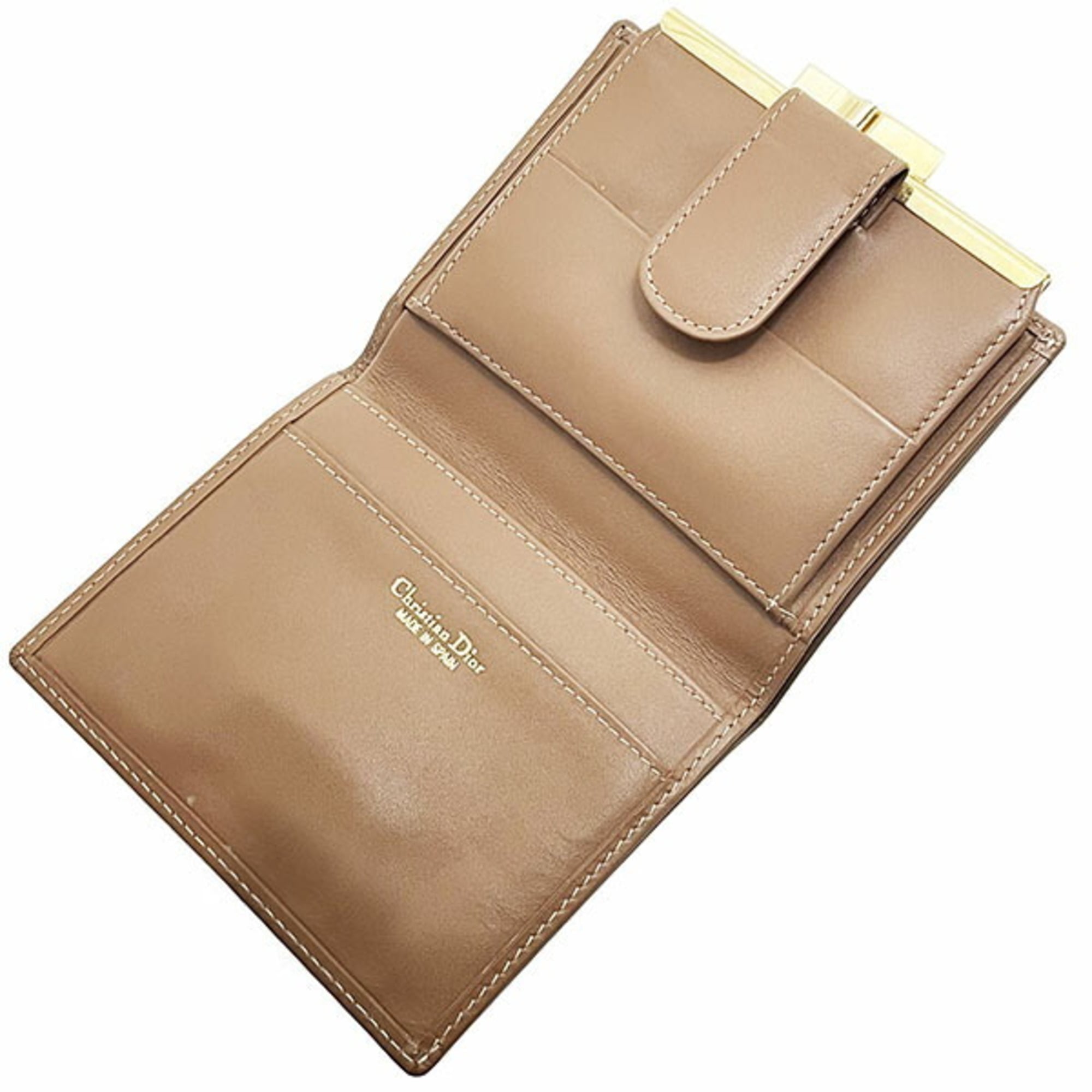 Christian Dior Beige Brown Pvc Leather Wallet (Bi-Fold) (Pre-Owned)