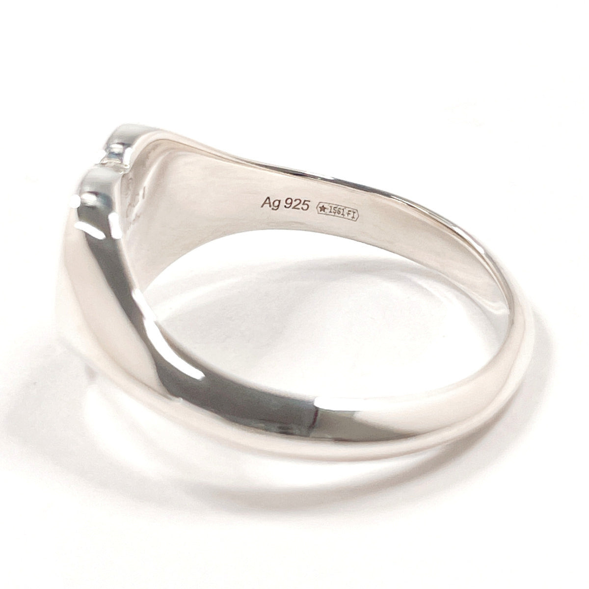 Gucci Silver Enamel Silver 925 Band Ring (Pre-Owned)