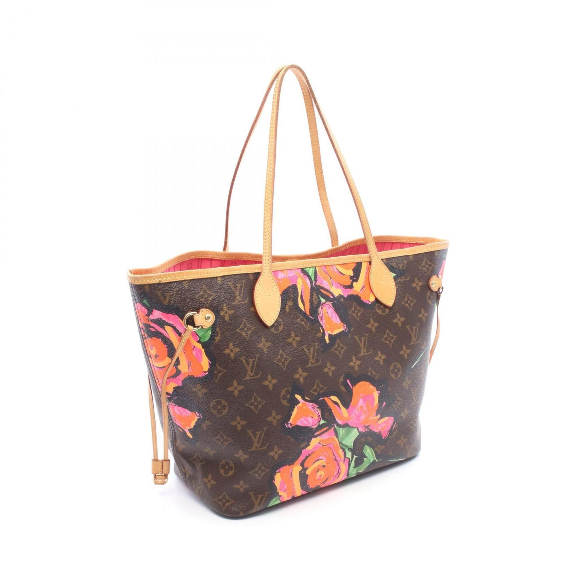 Louis Vuitton Brown Monogram Rose Multi-Color Pink Coated Canvas Leather Tote Bag (Pre-Owned)