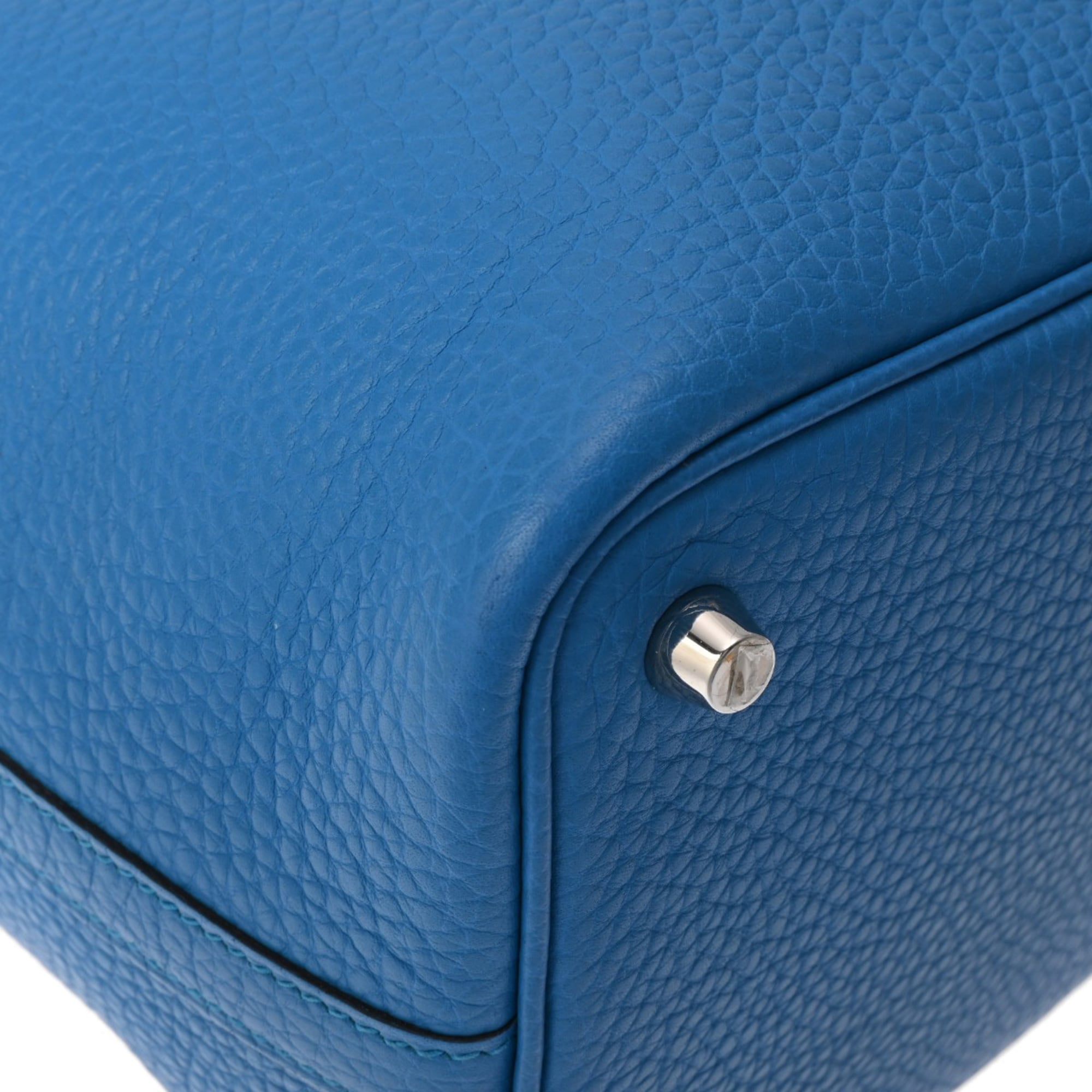 Hermes Blue Taurillon Clemence Leather Handbag (Pre-Owned)