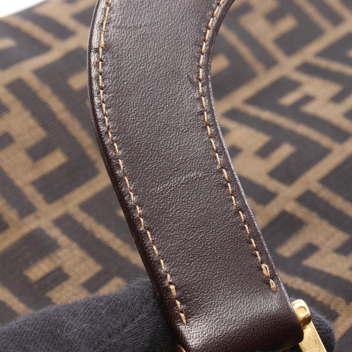 Fendi Brown Canvas Leather Handbag Tote Bag (Pre-Owned)