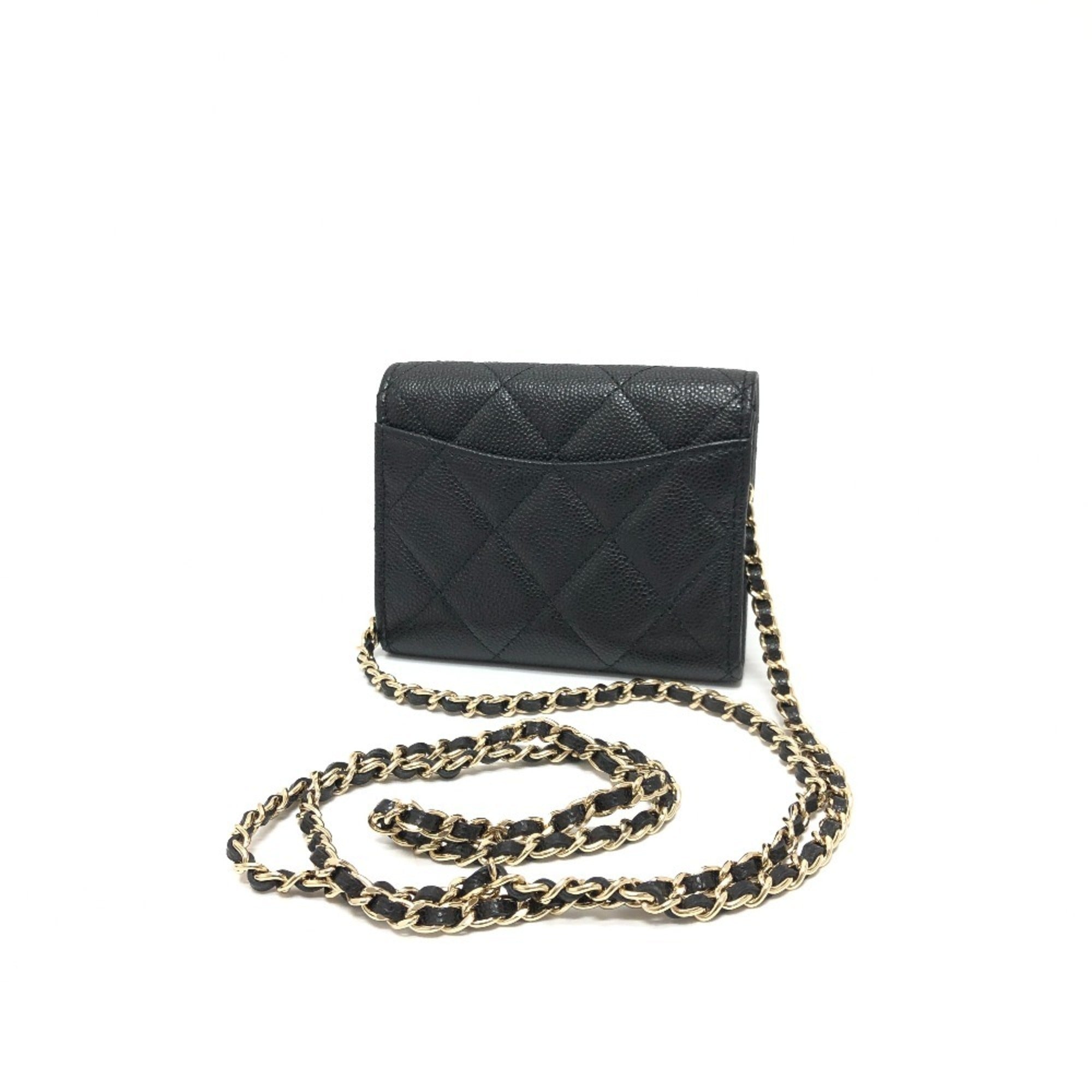 Chanel Matelasse Black Grained Calfskin Shoulder Bag (Pre-Owned)