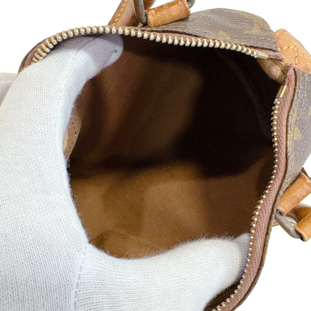 Louis Vuitton Brown Monogram Canvas Leather Handbag (Pre-Owned)