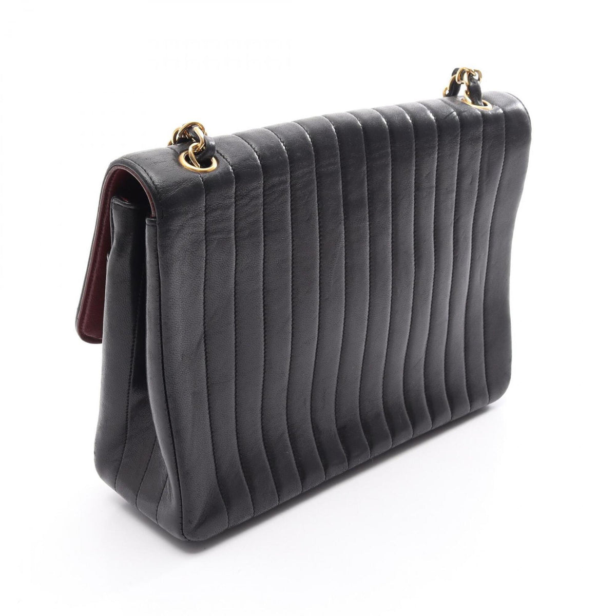 Chanel Black Leather Handbag Shoulder Bag (Pre-Owned)