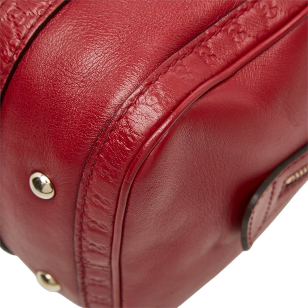 Gucci Red Color Leather Boston Bag (Pre-Owned)