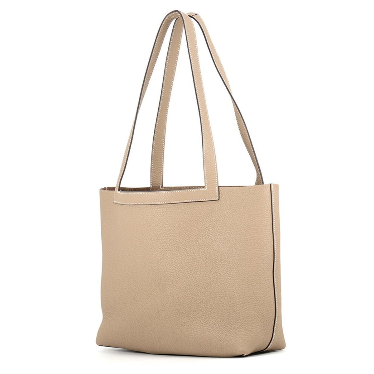 Hermes Beige Taurillon Clemence Leather Tote Bag (Pre-Owned)
