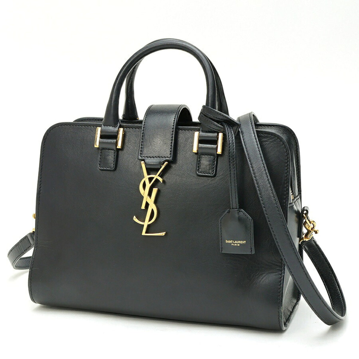 Saint Laurent Black Leather Shoulder Bag (Pre-Owned)