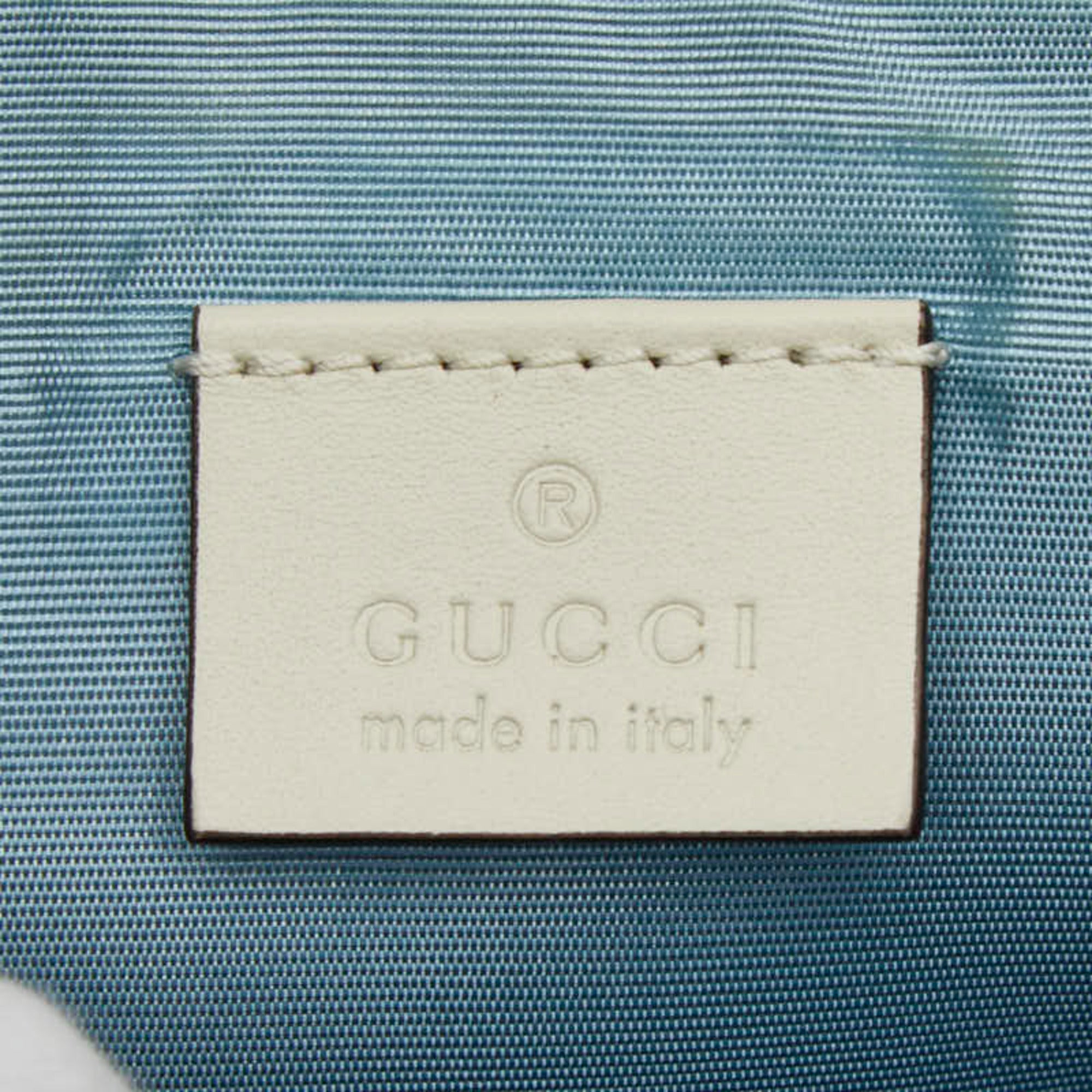 Gucci Gold Off-White Leather Shoulder Bag (Pre-Owned)