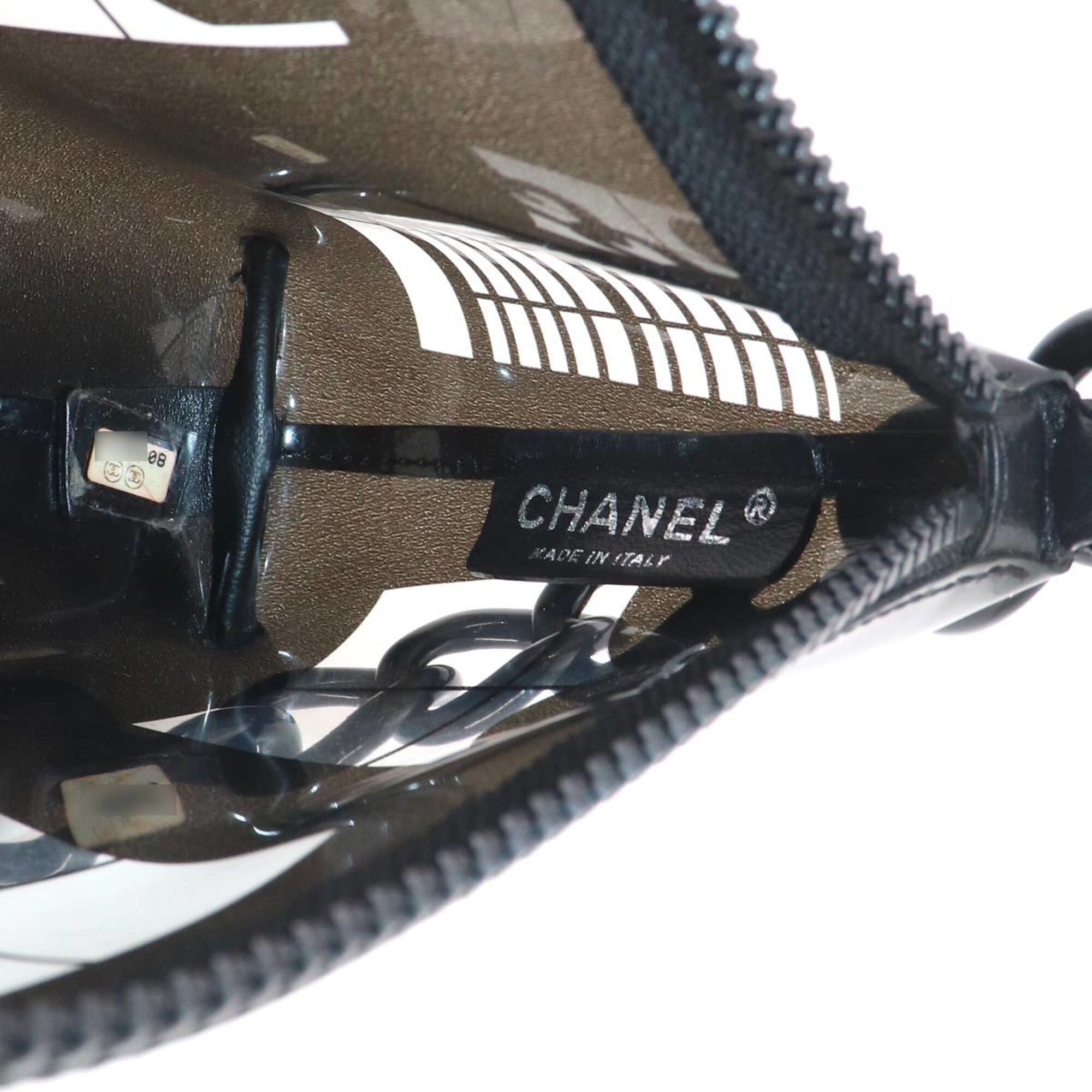 Chanel Black Clear Vinyl Shoulder Bag (Pre-Owned)