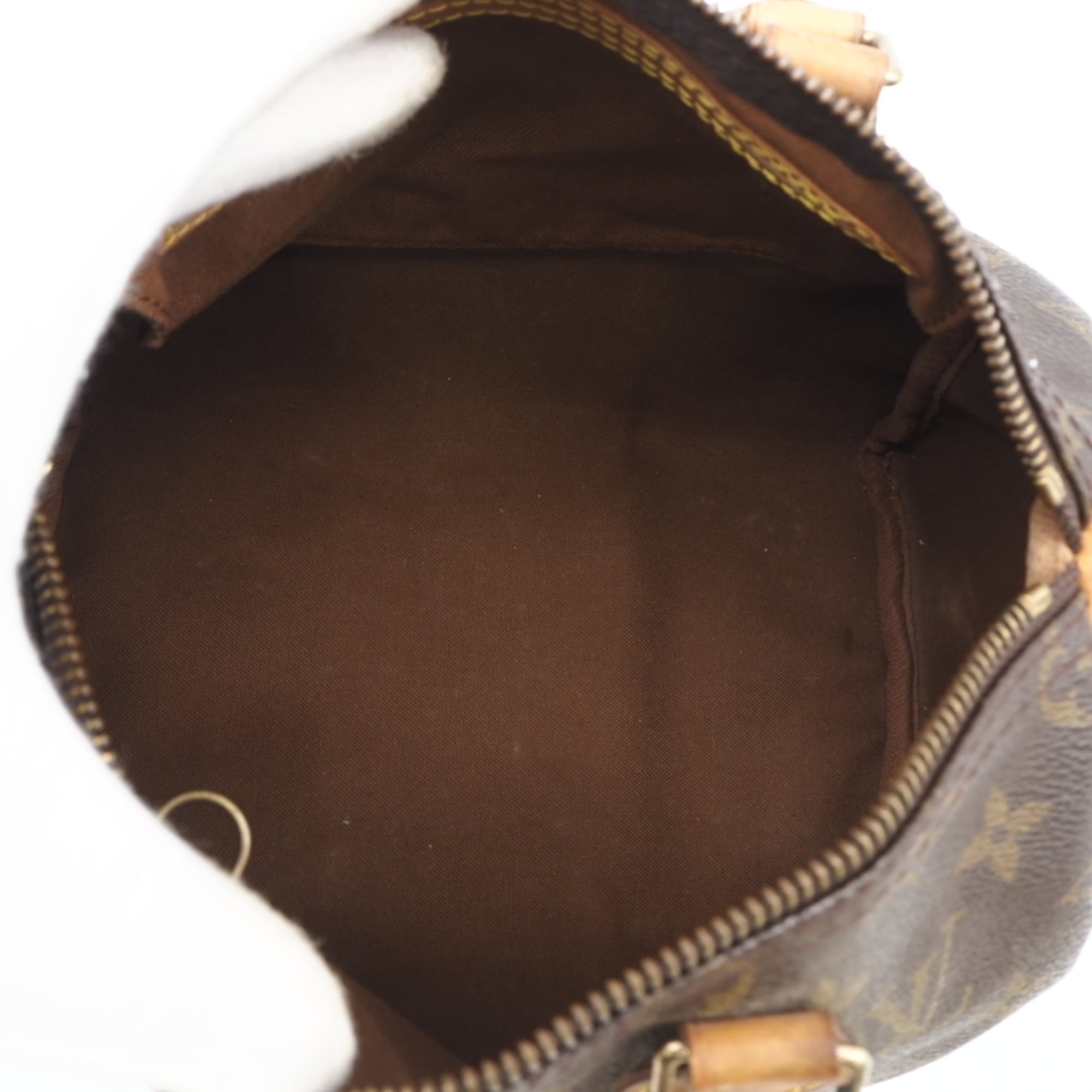 Louis Vuitton Beige Brown Coated Canvas Leather Handbag (Pre-Owned)