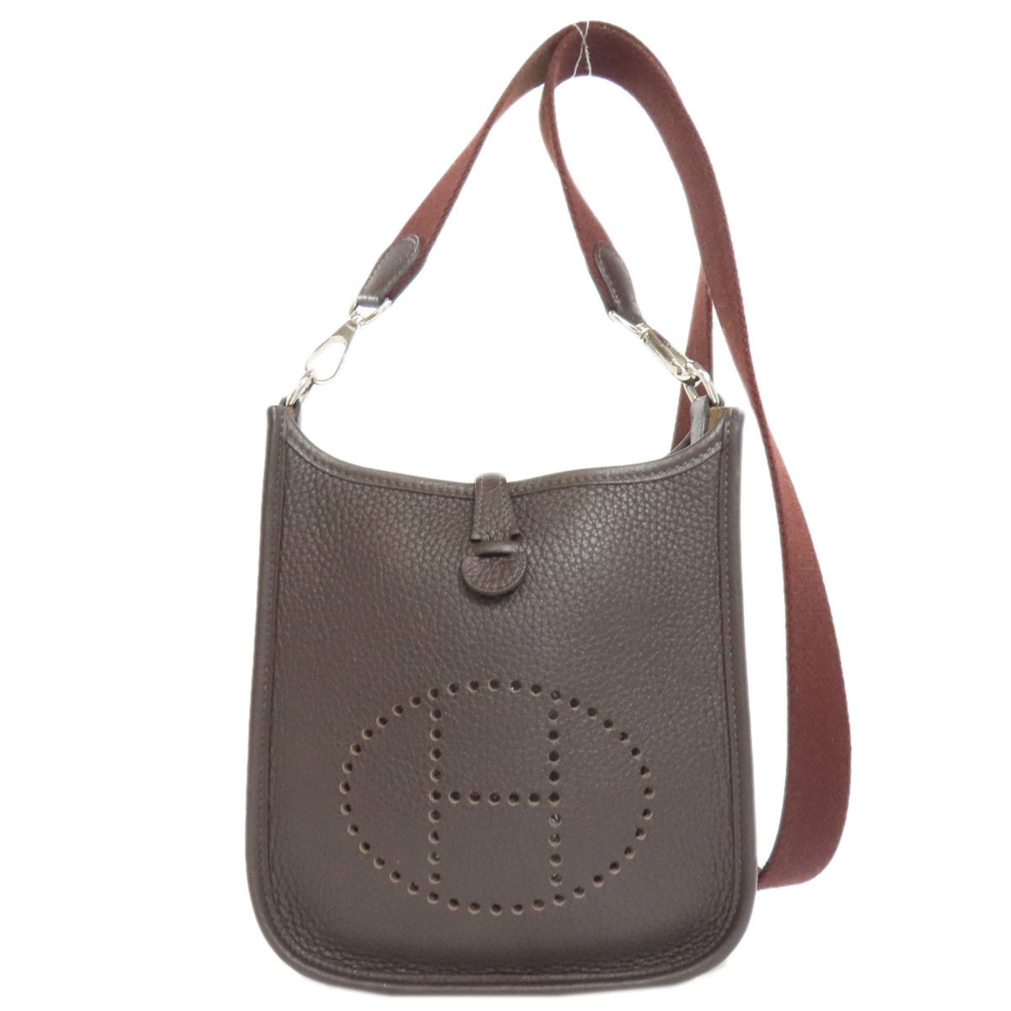 Hermes Dark Brown Taurillon Clemence Leather Shoulder Bag (Pre-Owned)
