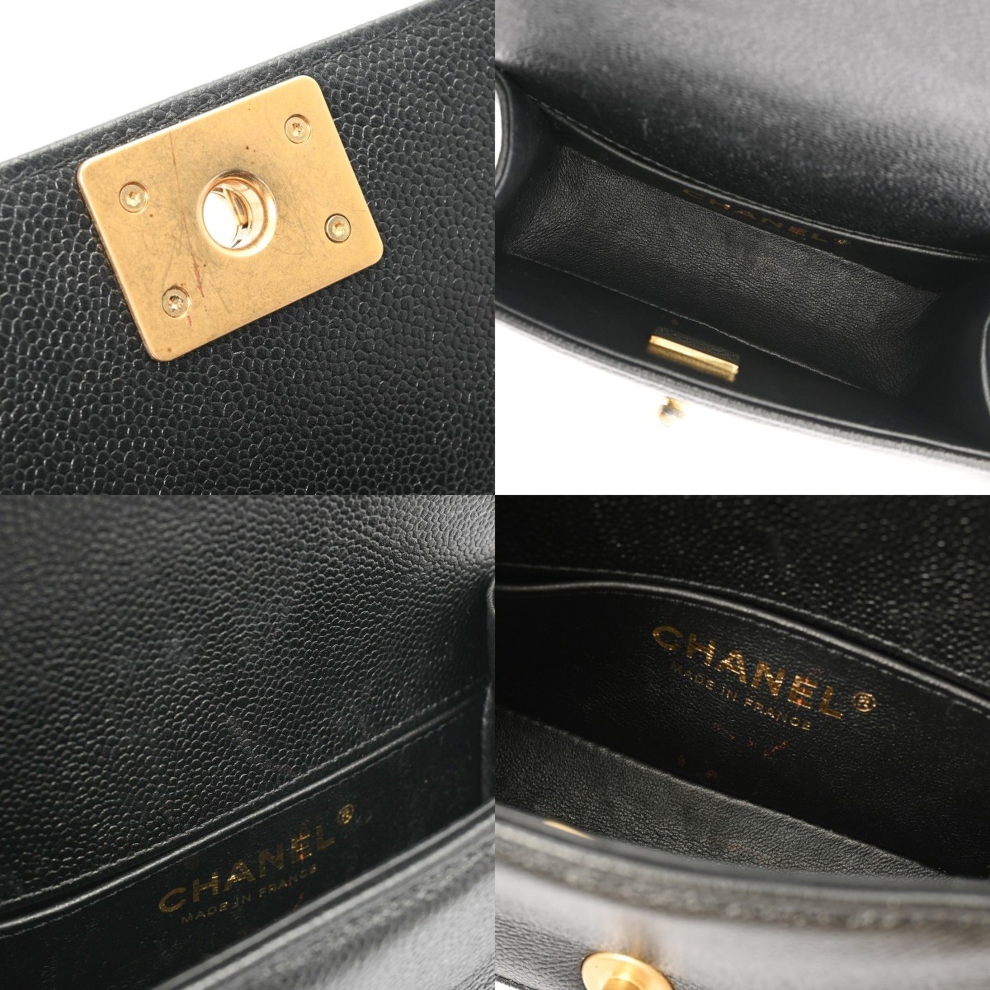 Chanel Black Grained Calfskin Shoulder Bag (Pre-Owned)