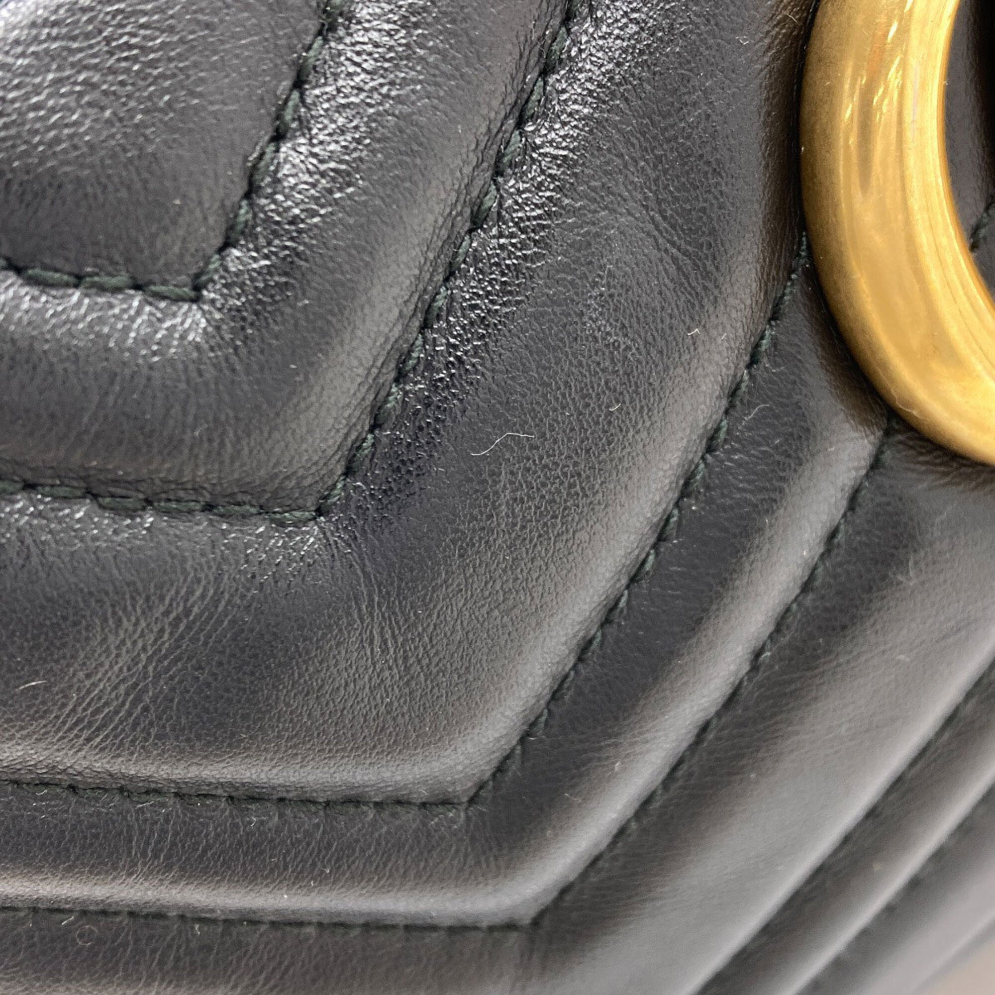 Gucci Gg Marmont Black Leather Shoulder Bag (Pre-Owned)