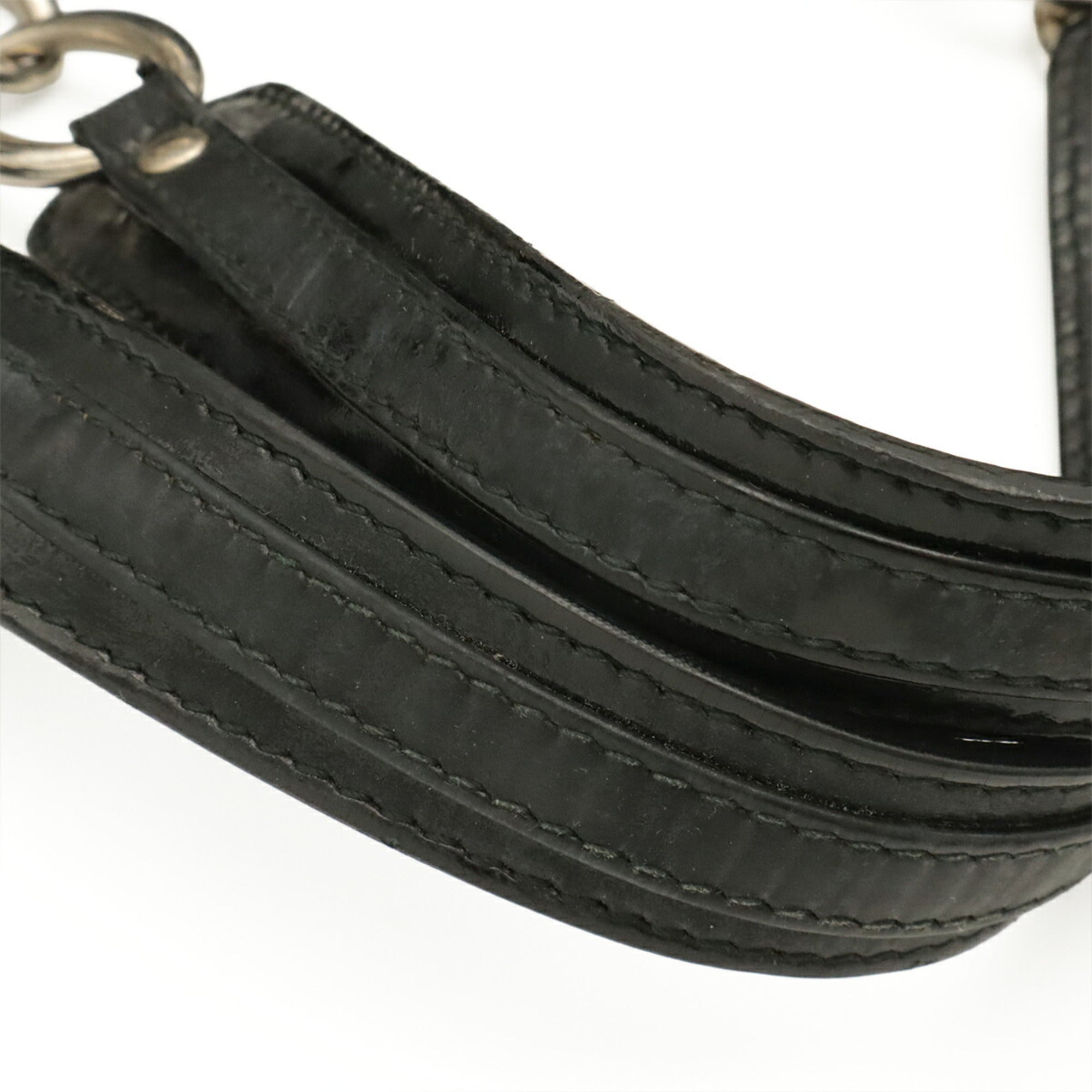 Christian Dior Black Leather Handbag Tote Bag (Pre-Owned)