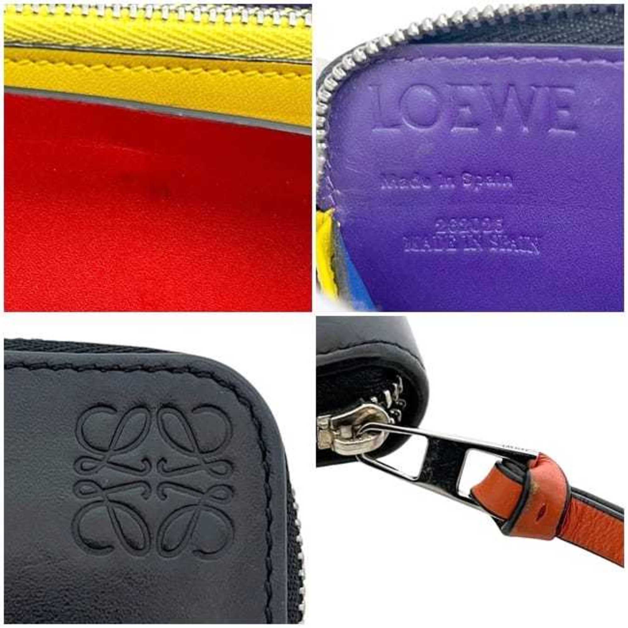 Loewe Black Multi-Color Leather Long Wallet (Bi-Fold) (Pre-Owned)