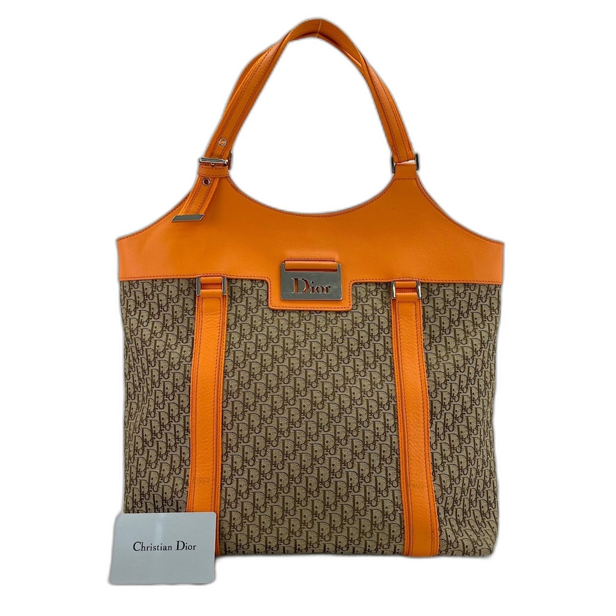 Christian Dior Orange Canvas Tote Bag (Pre-Owned)