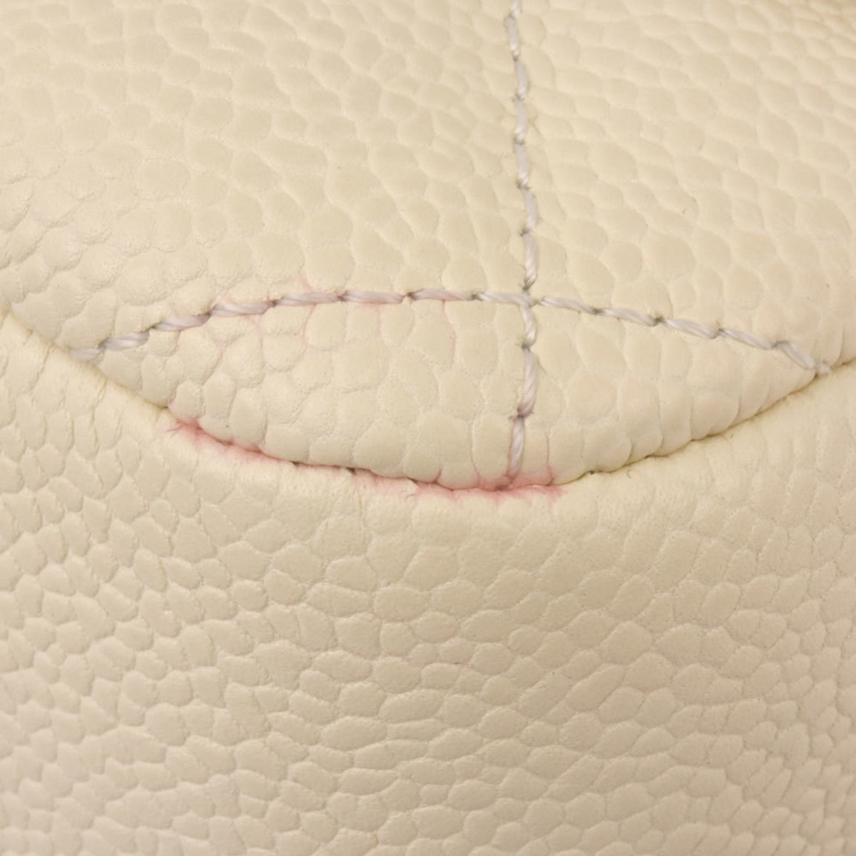 Chanel Off-White Grained Calfskin Shoulder Bag (Pre-Owned)