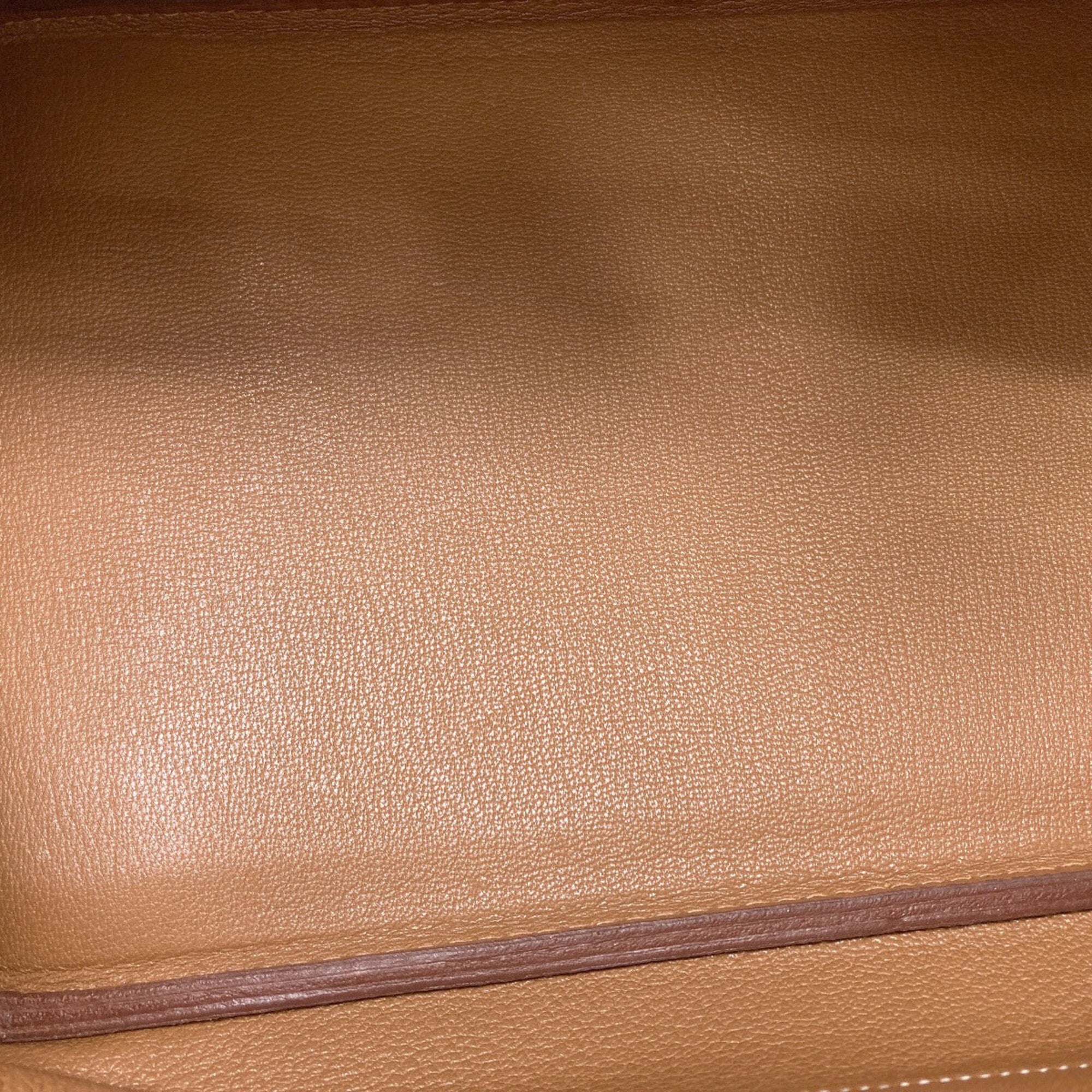 Hermes Gold Brown Taurillon Clemence Leather Handbag (Pre-Owned)