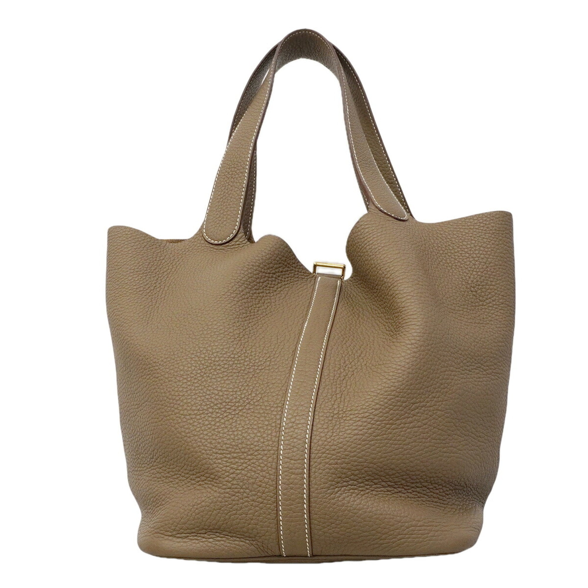 Hermes Etoupe Gray Taurillon Clemence Leather Handbag (Pre-Owned)
