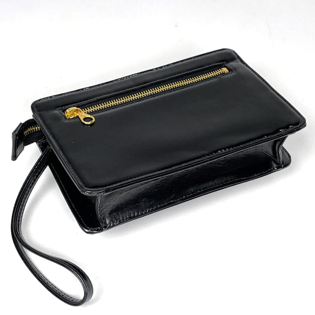 Chanel Black Patent Leather Pouch (Pre-Owned)