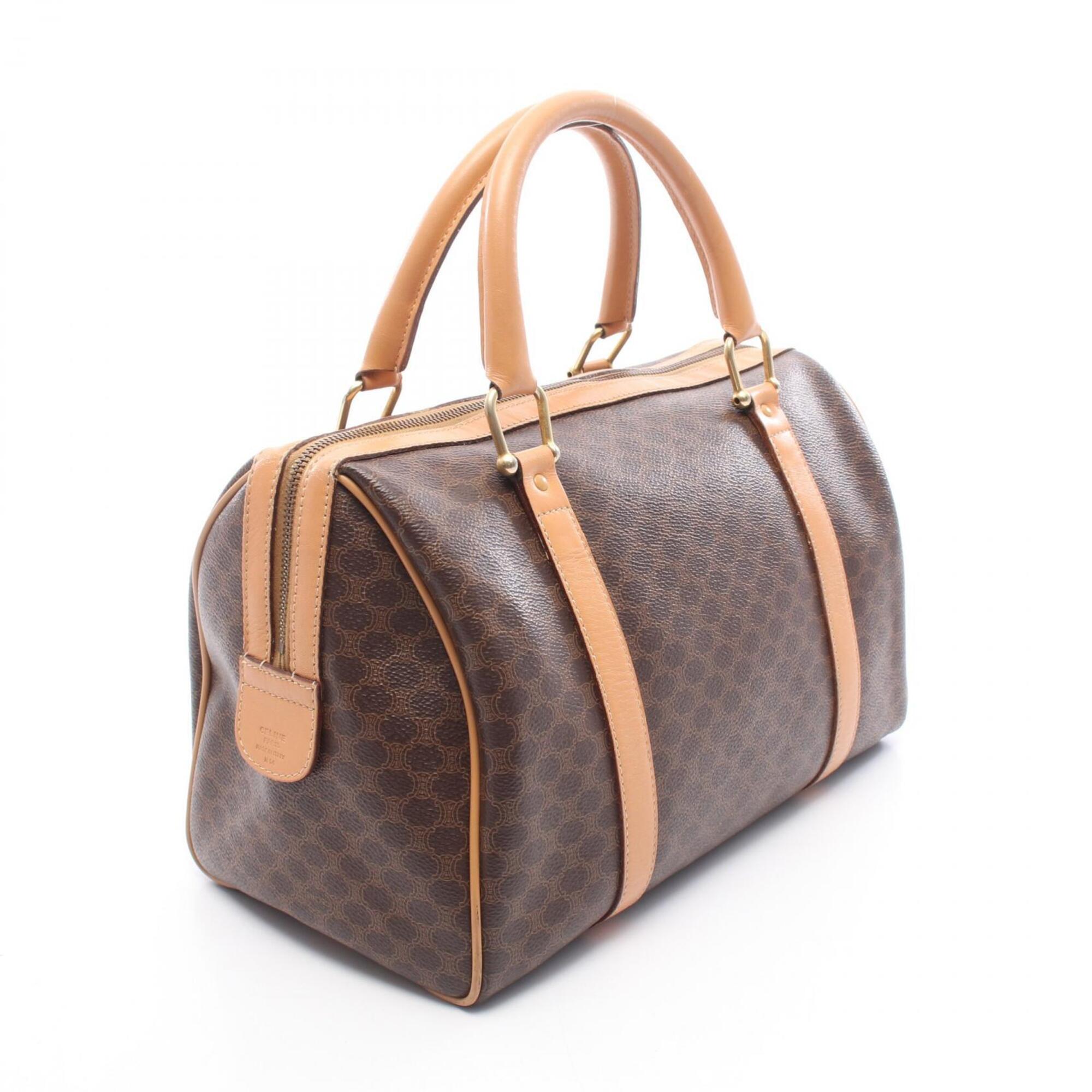 Celine Brown Coated Canvas Leather Handbag Tote Bag (Pre-Owned)