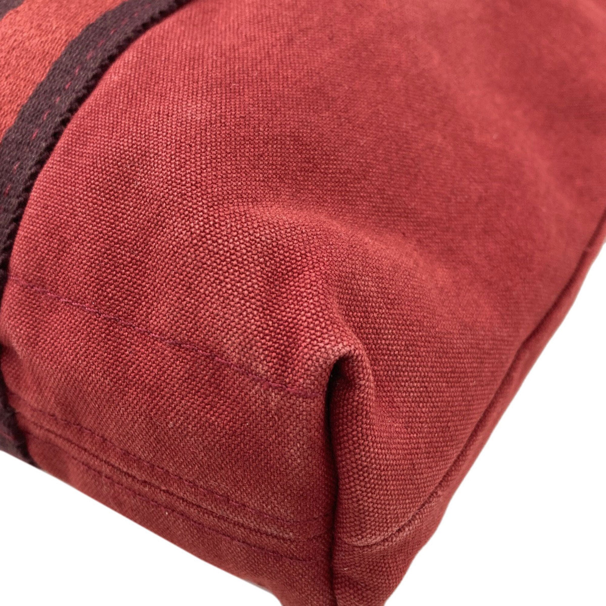 Hermes Red Color Canvas Tote Bag (Pre-Owned)