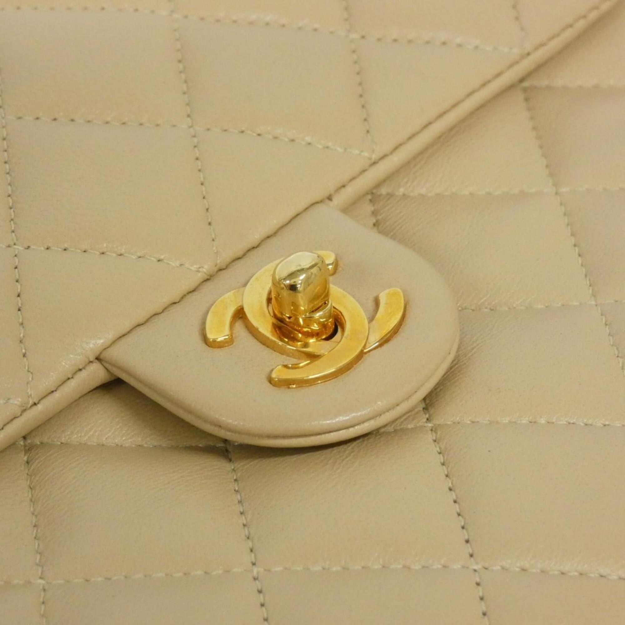 Chanel Dark Beige Leather Shoulder Bag (Pre-Owned)