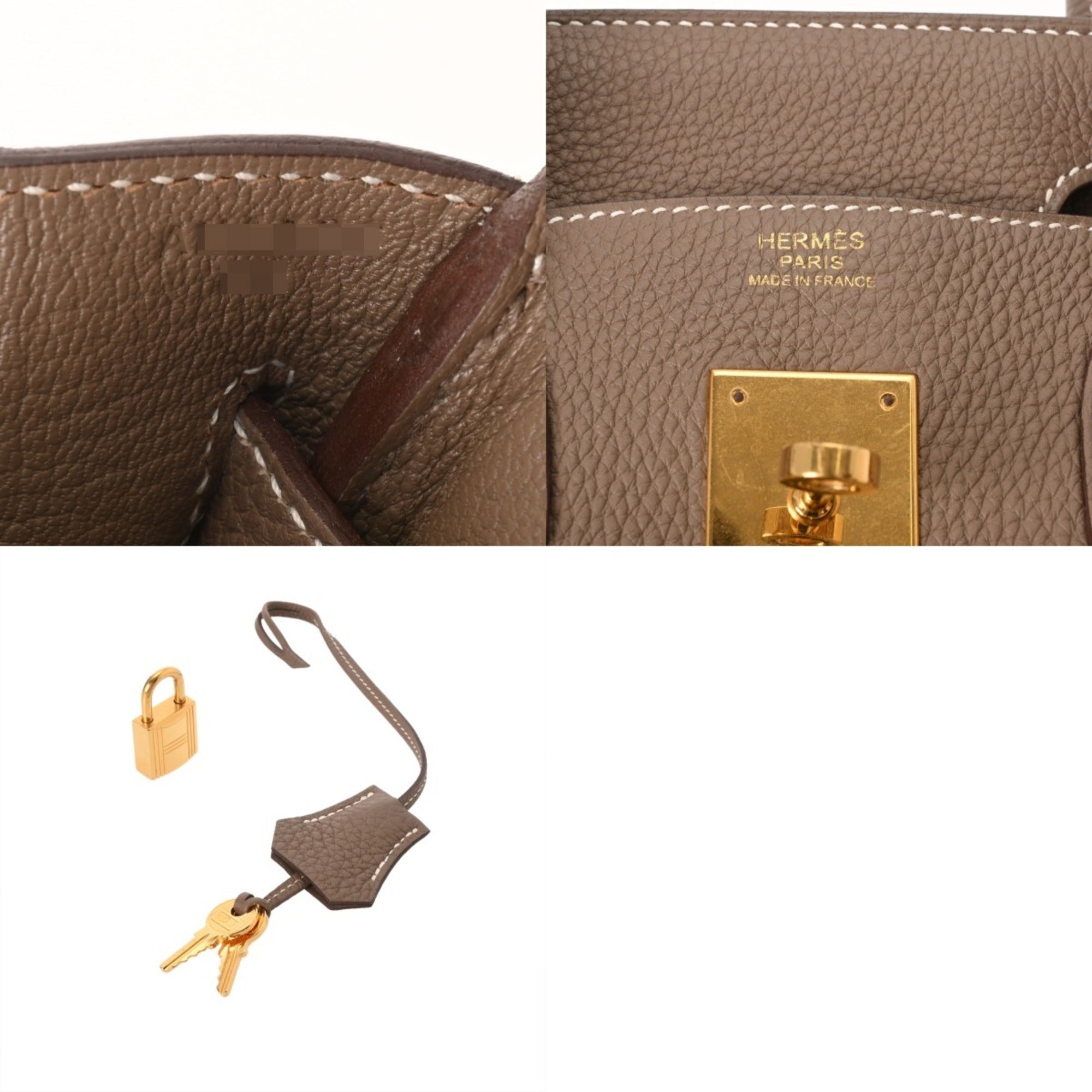Hermes Birkin Etoupe Gray Togo Leather Handbag (Pre-Owned)