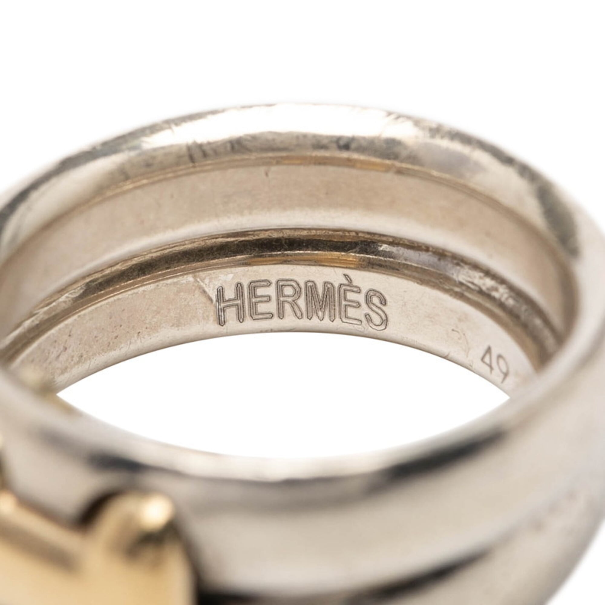 Hermes Yellow Gold (18K) Silver 925 Band Ring (Pre-Owned)