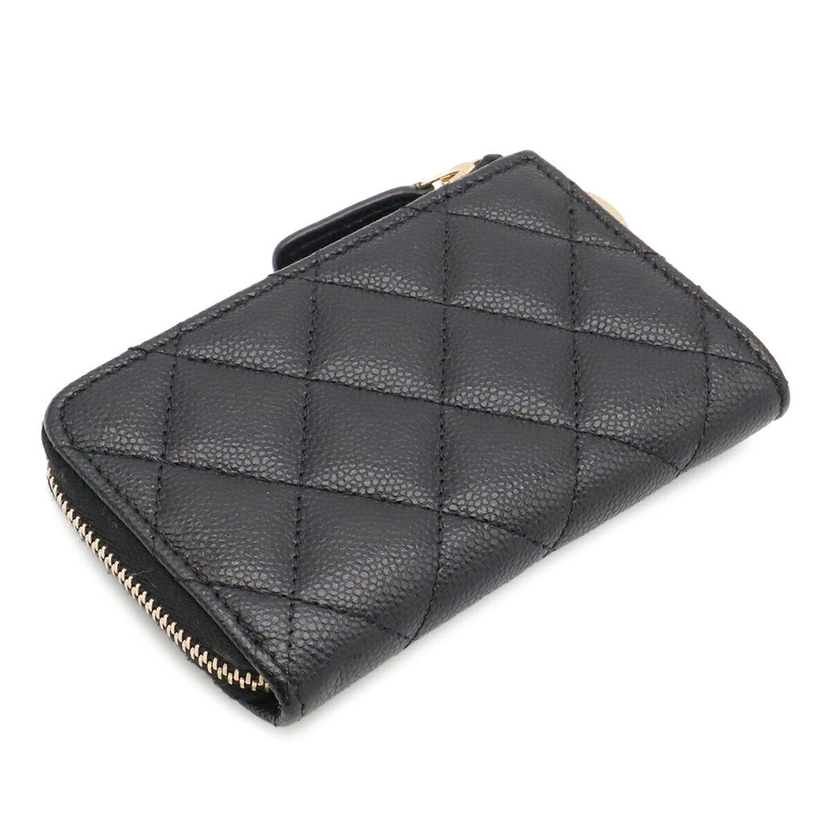 Chanel Black Grained Calfskin Coin Purse/Coin Case (Pre-Owned)