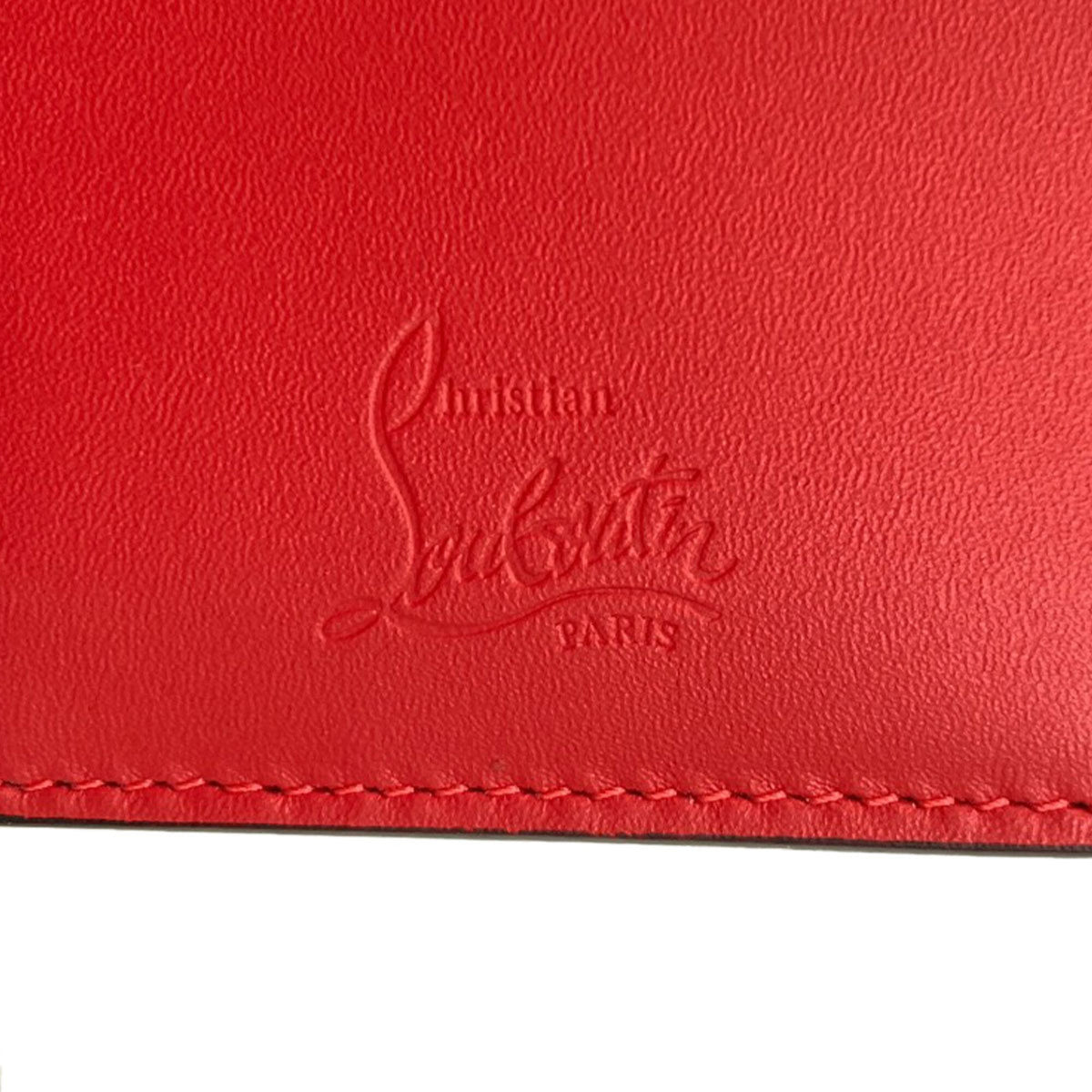 Christian Louboutin Black Red Color Leather Wallet (Bi-Fold) (Pre-Owned)