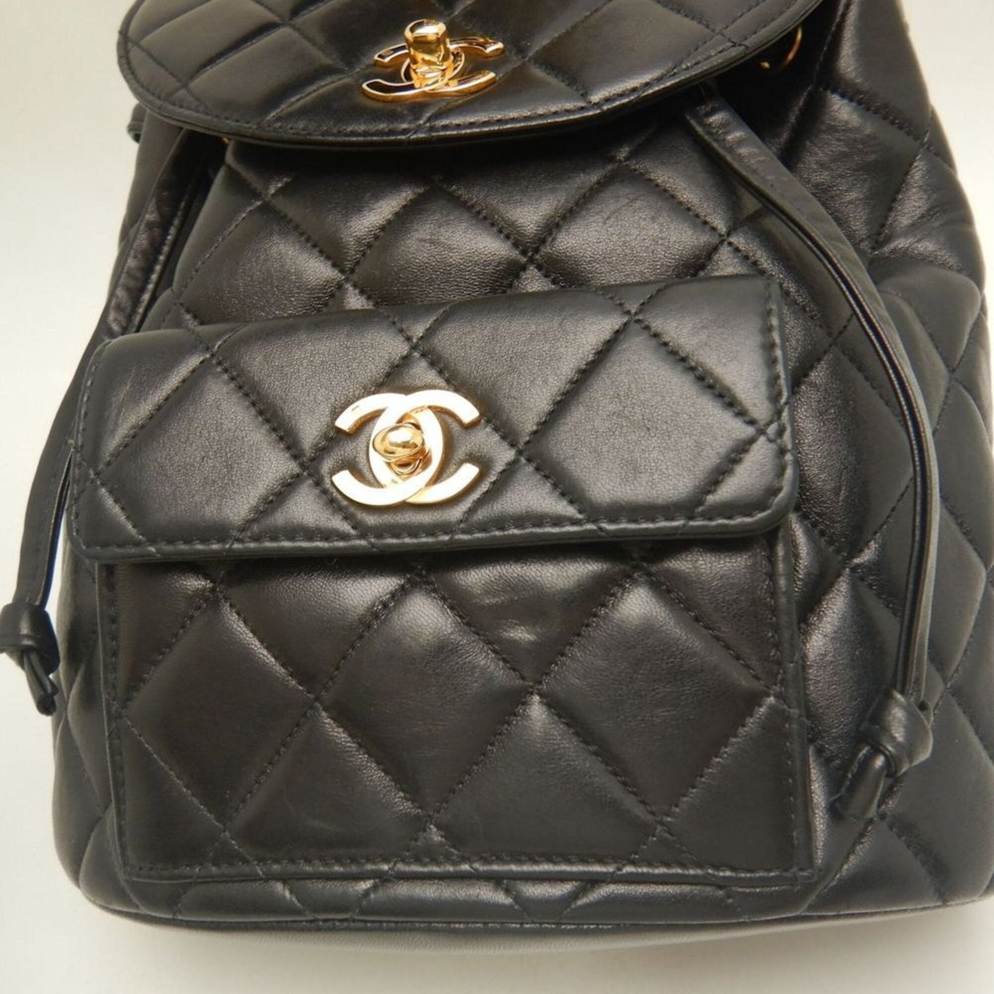 Chanel Matelasse Black Leather Backpack (Pre-Owned)