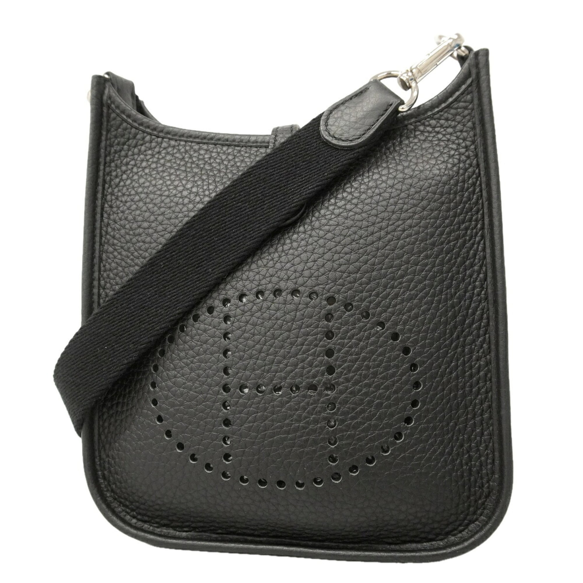 Hermes Black Taurillon Clemence Leather Shoulder Bag (Pre-Owned)
