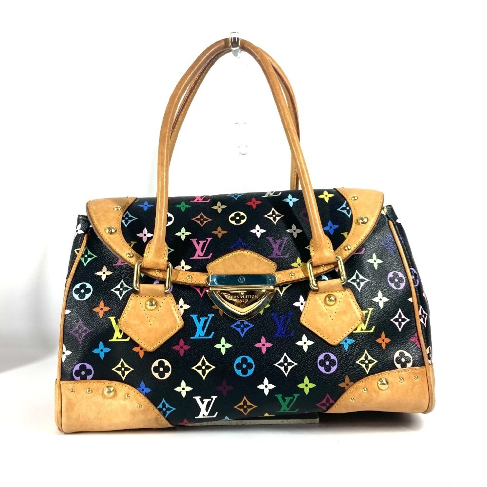 Louis Vuitton Black Multi-Color Noir Monogram Multicolore Canvas Handbag Shoulder Bag Tote Bag (Pre-Owned)