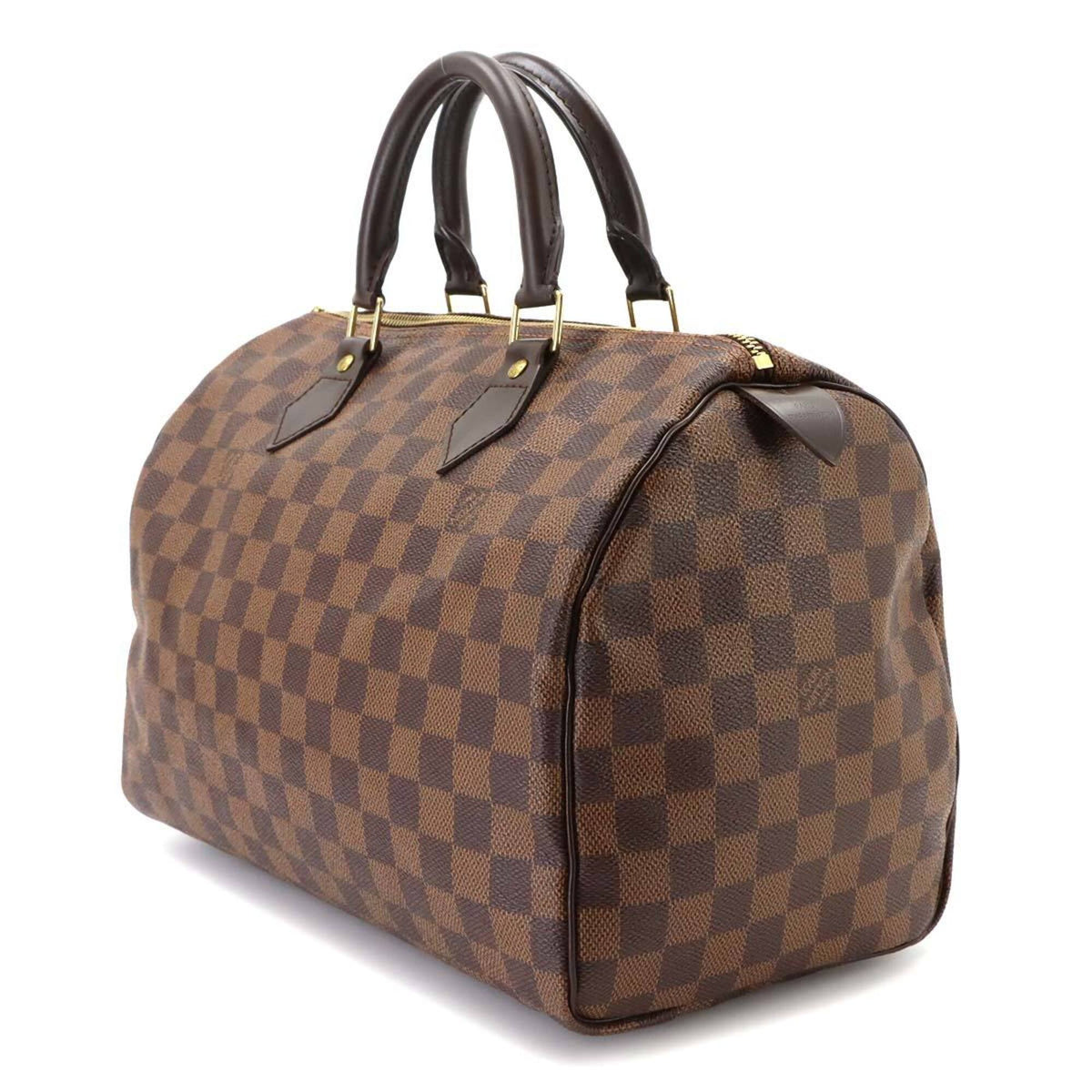 Louis Vuitton Brown Damier Canvas Ebene Damier Canvas Boston Bag Handbag (Pre-Owned)