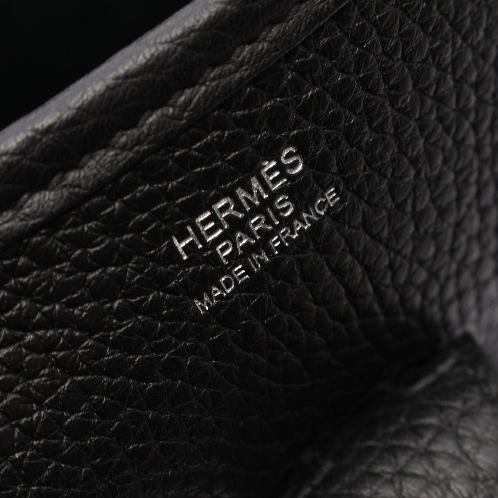 Hermes Black Taurillon Clemence Leather Shoulder Bag (Pre-Owned)