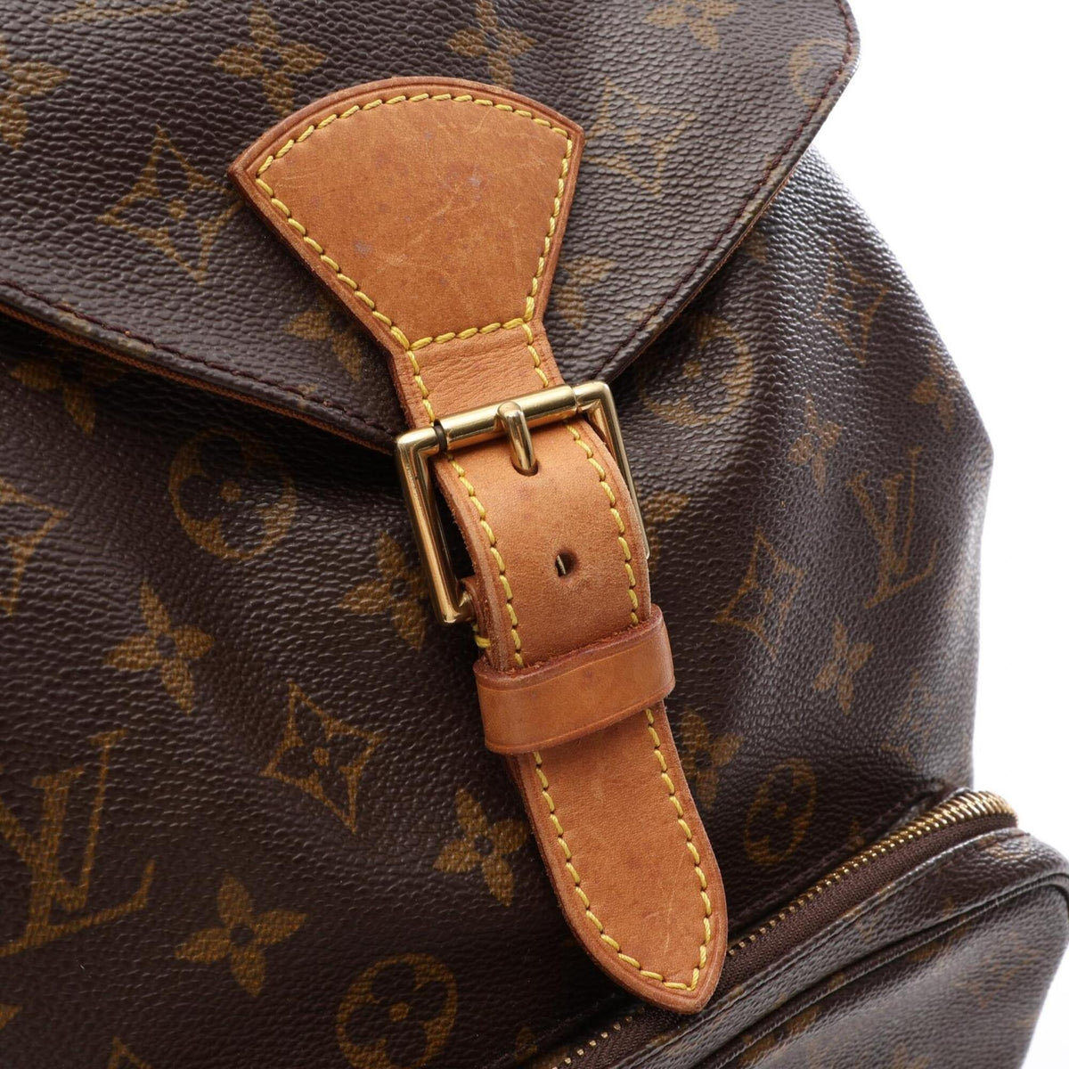 Louis Vuitton Brown Coated Canvas Leather Backpack Handbag (Pre-Owned)