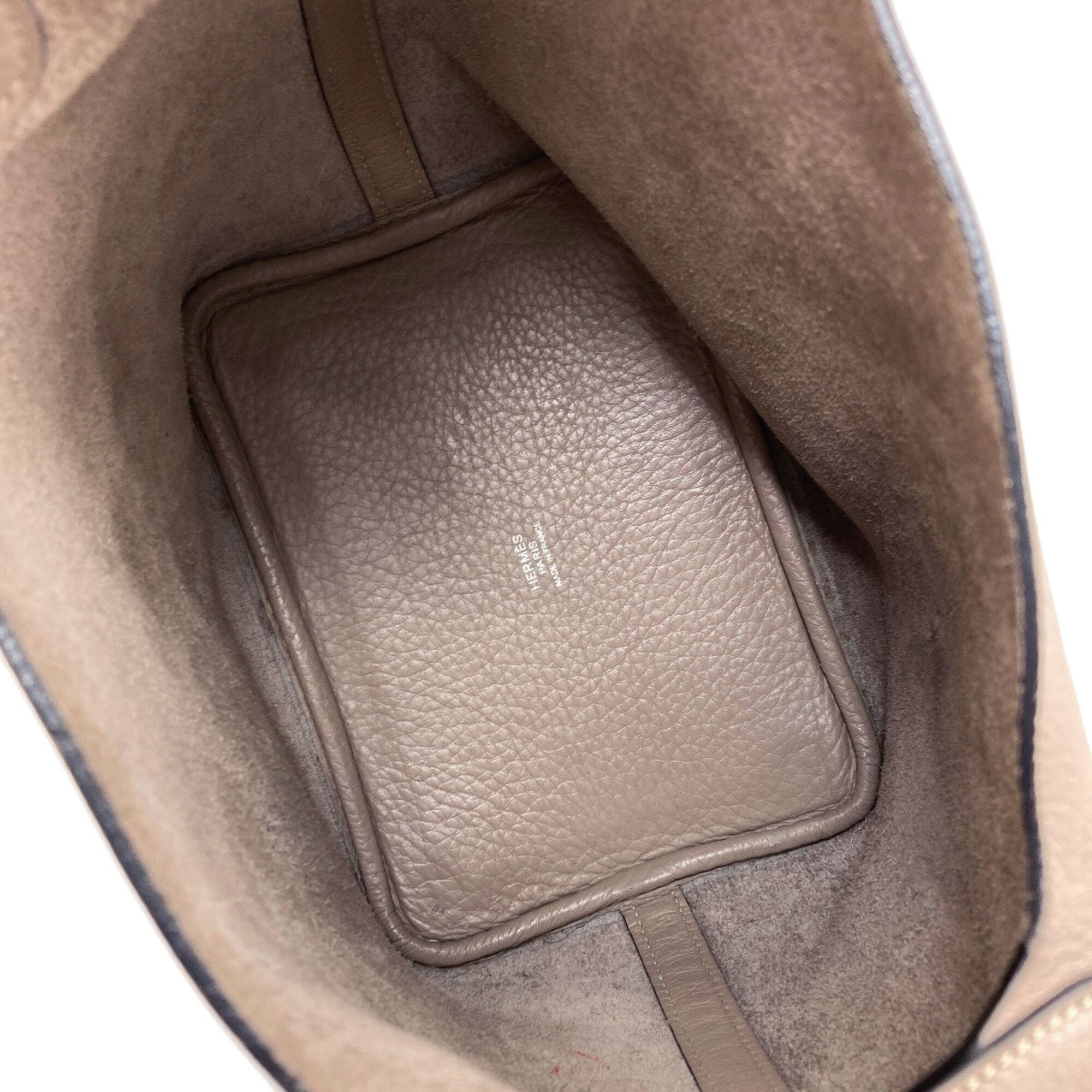 Hermes Gris Tourterelle Chevre Leather Handbag (Pre-Owned)