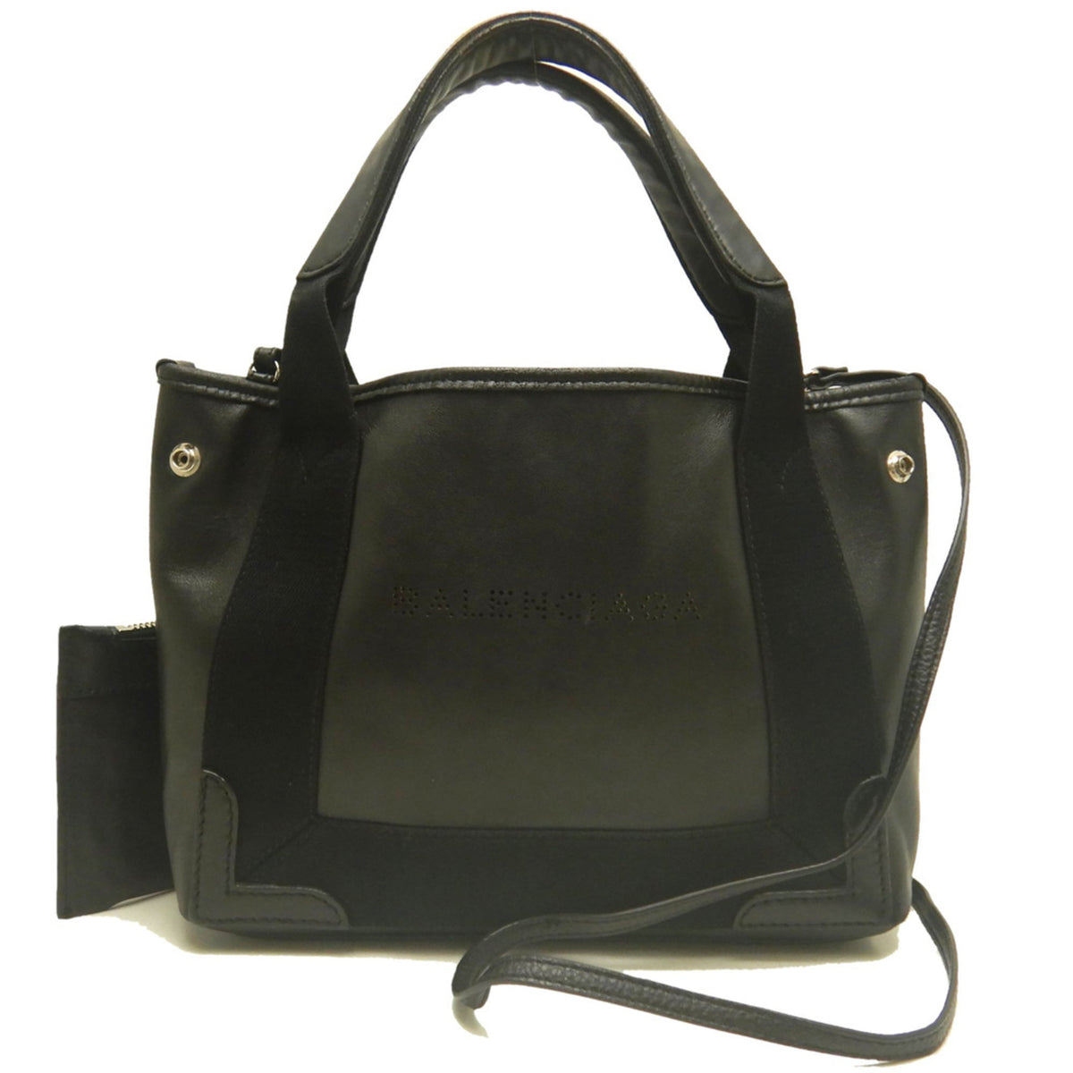 Balenciaga Black Leather Handbag Pouch (Pre-Owned)