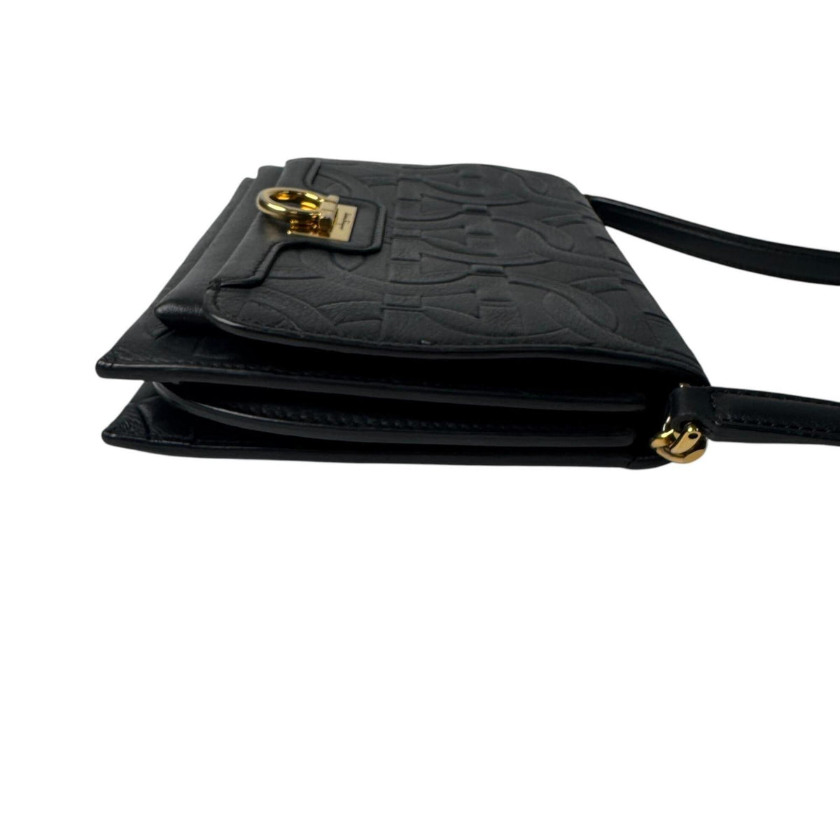 Salvatore Ferragamo Black Leather Shoulder Bag (Pre-Owned)