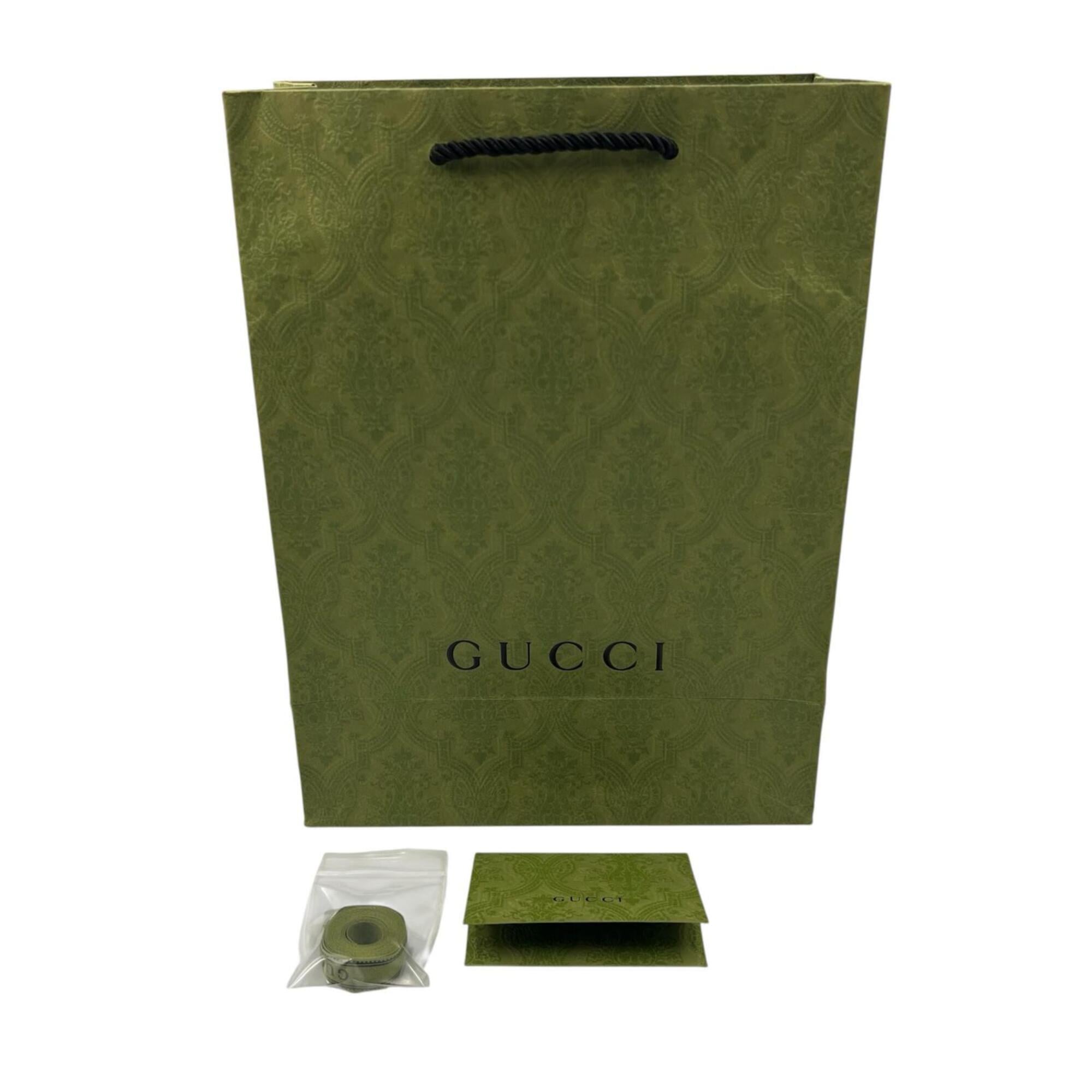 Gucci Green Leather Gg Canvas Shoulder Bag (Pre-Owned)