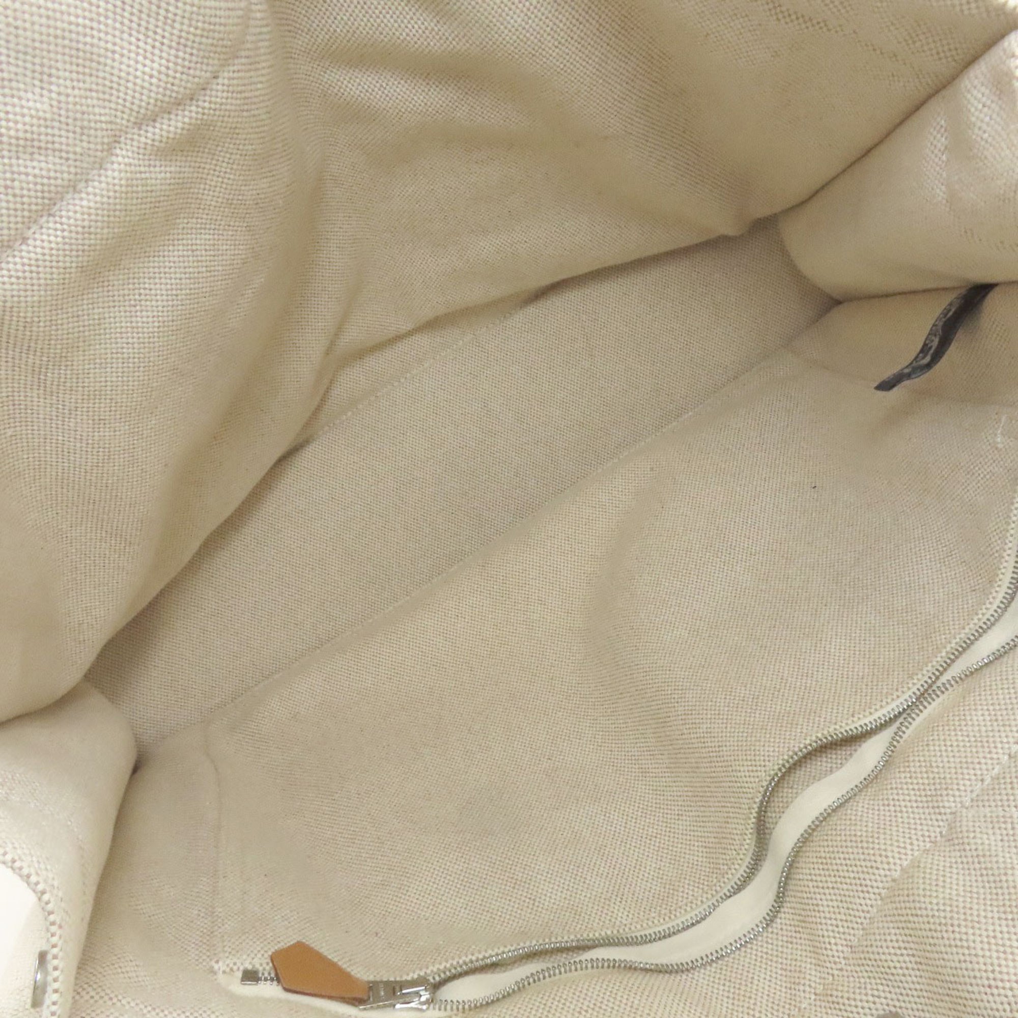 Hermes Beige Canvas Handbag (Pre-Owned)