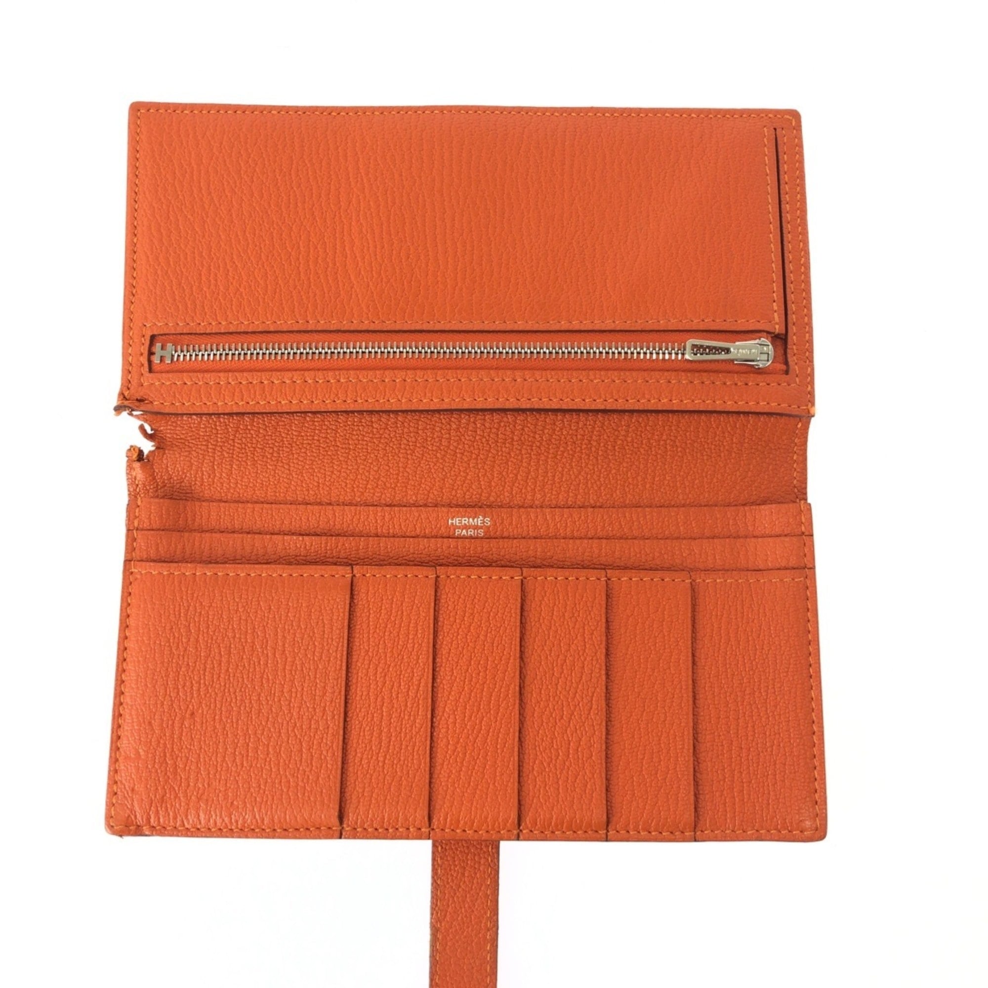 Hermes Orange Epsom Leather Wallet (Bi-Fold) (Pre-Owned)