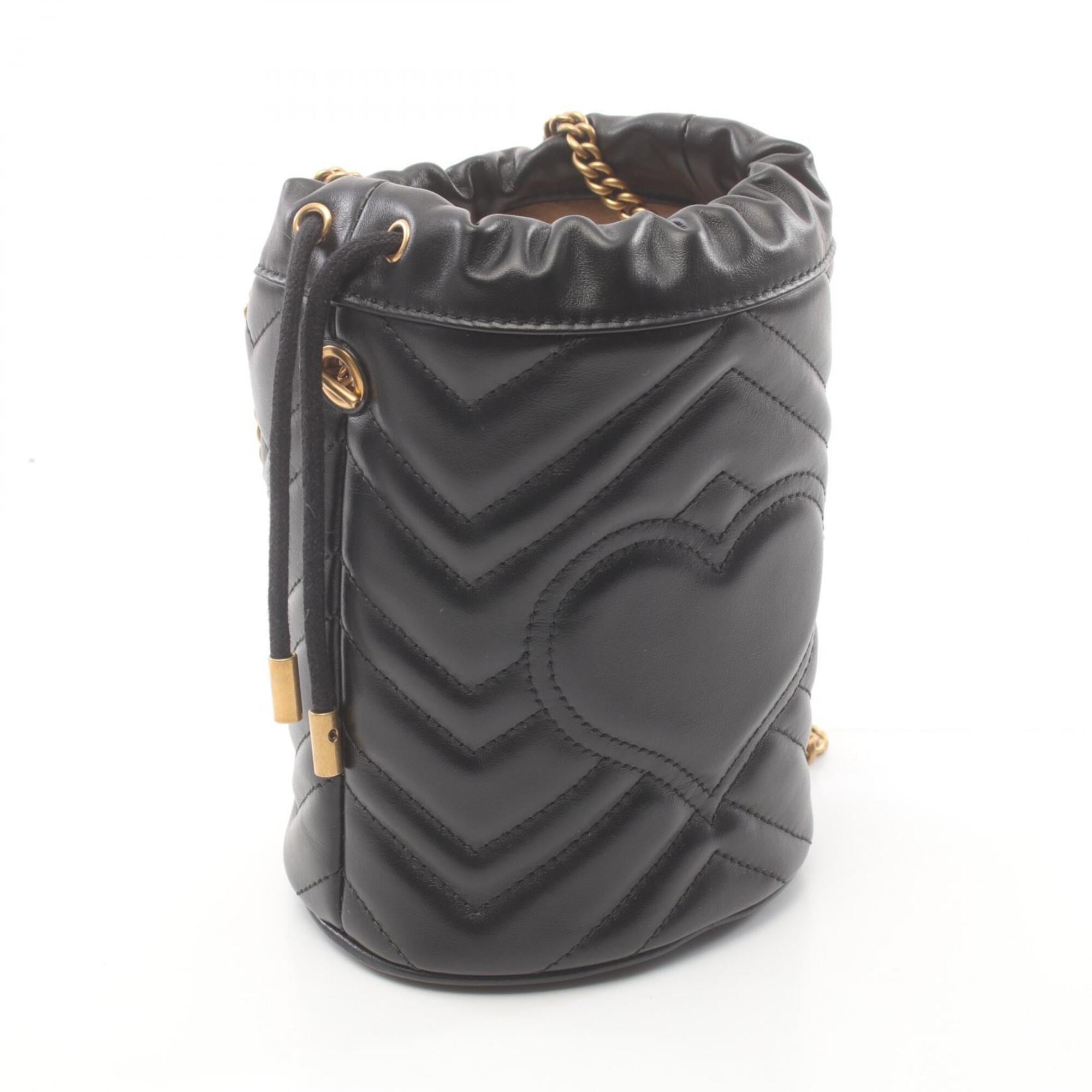 Gucci Black Leather Handbag Shoulder Bag (Pre-Owned)