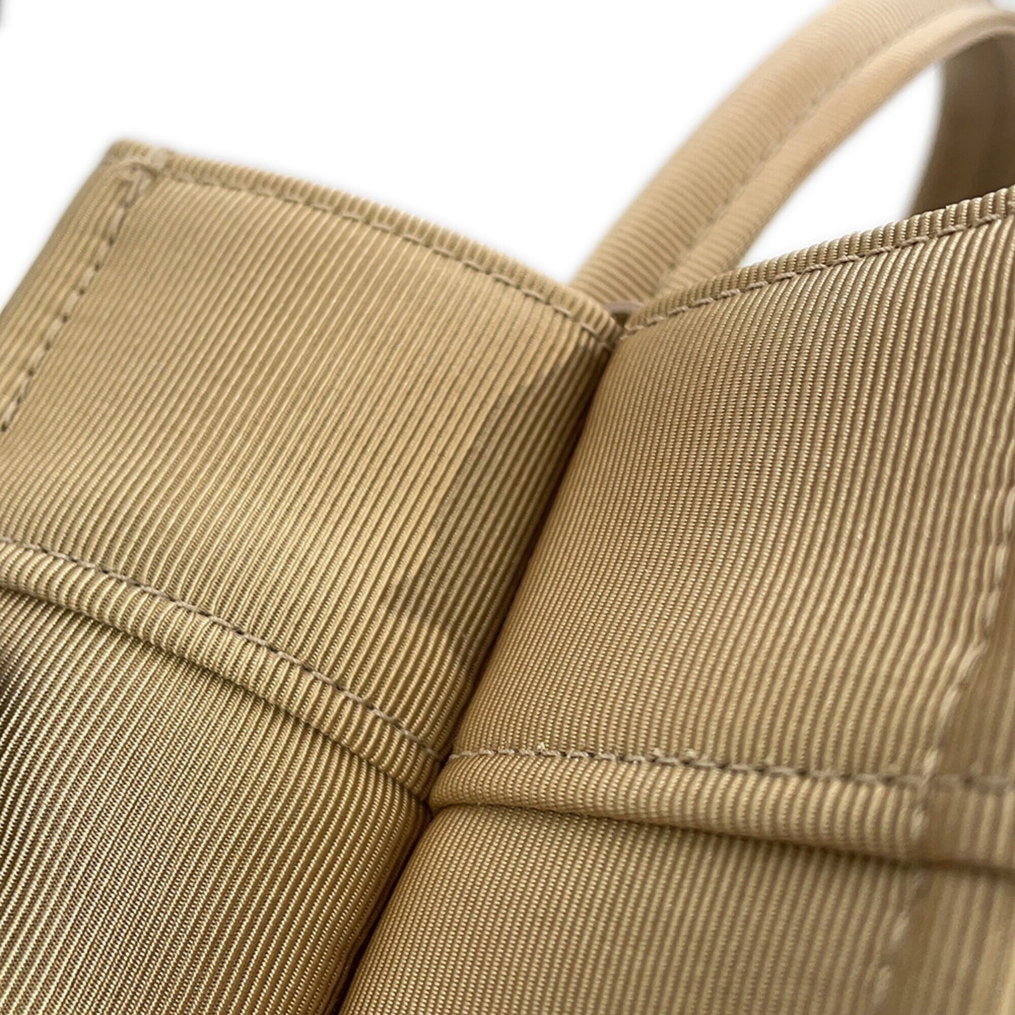 Salvatore Ferragamo Beige Canvas Handbag Tote Bag (Pre-Owned)