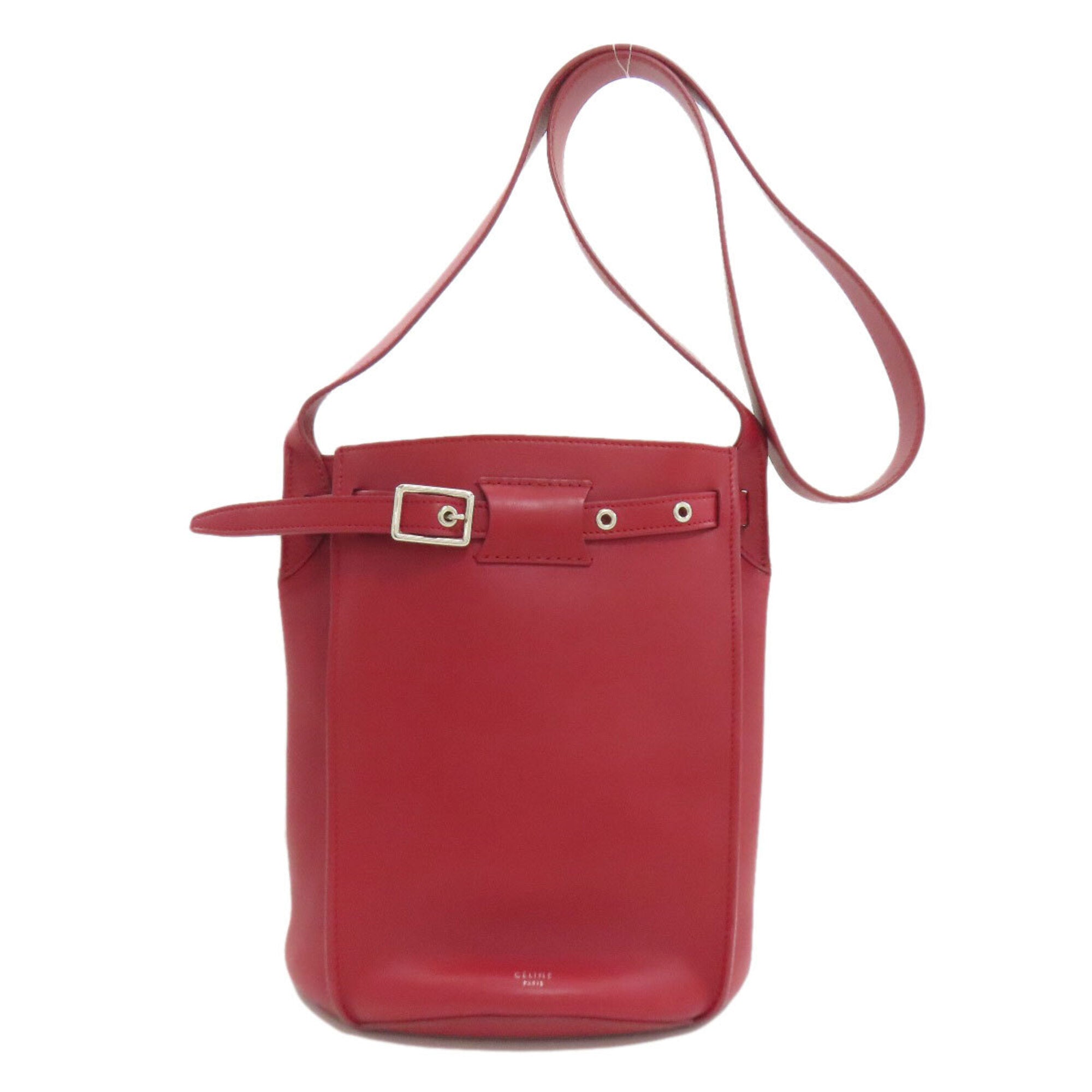 Celine Red Color Leather Shoulder Bag (Pre-Owned)
