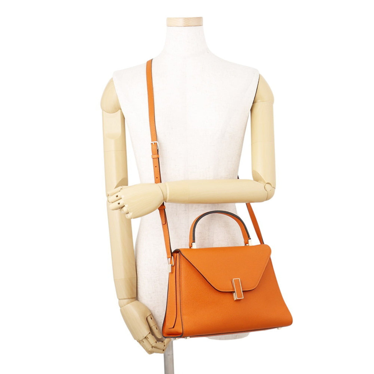 Valextra Orange Leather Handbag (Pre-Owned)